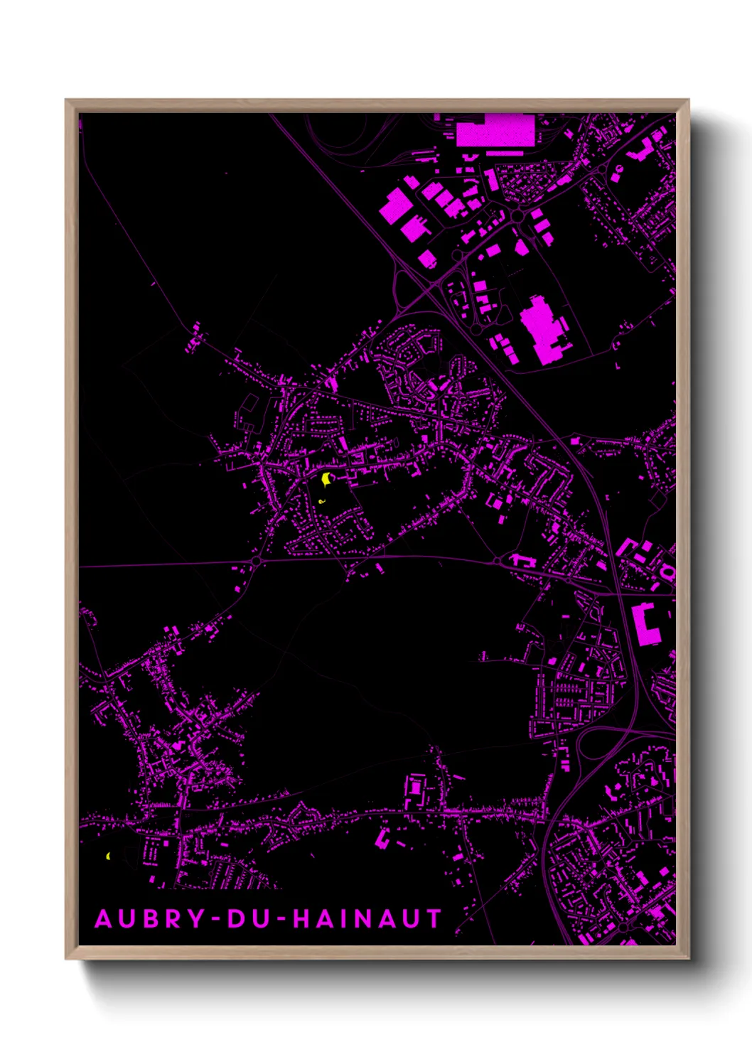 Une affiche de carte sur Aubry-du-Hainaut