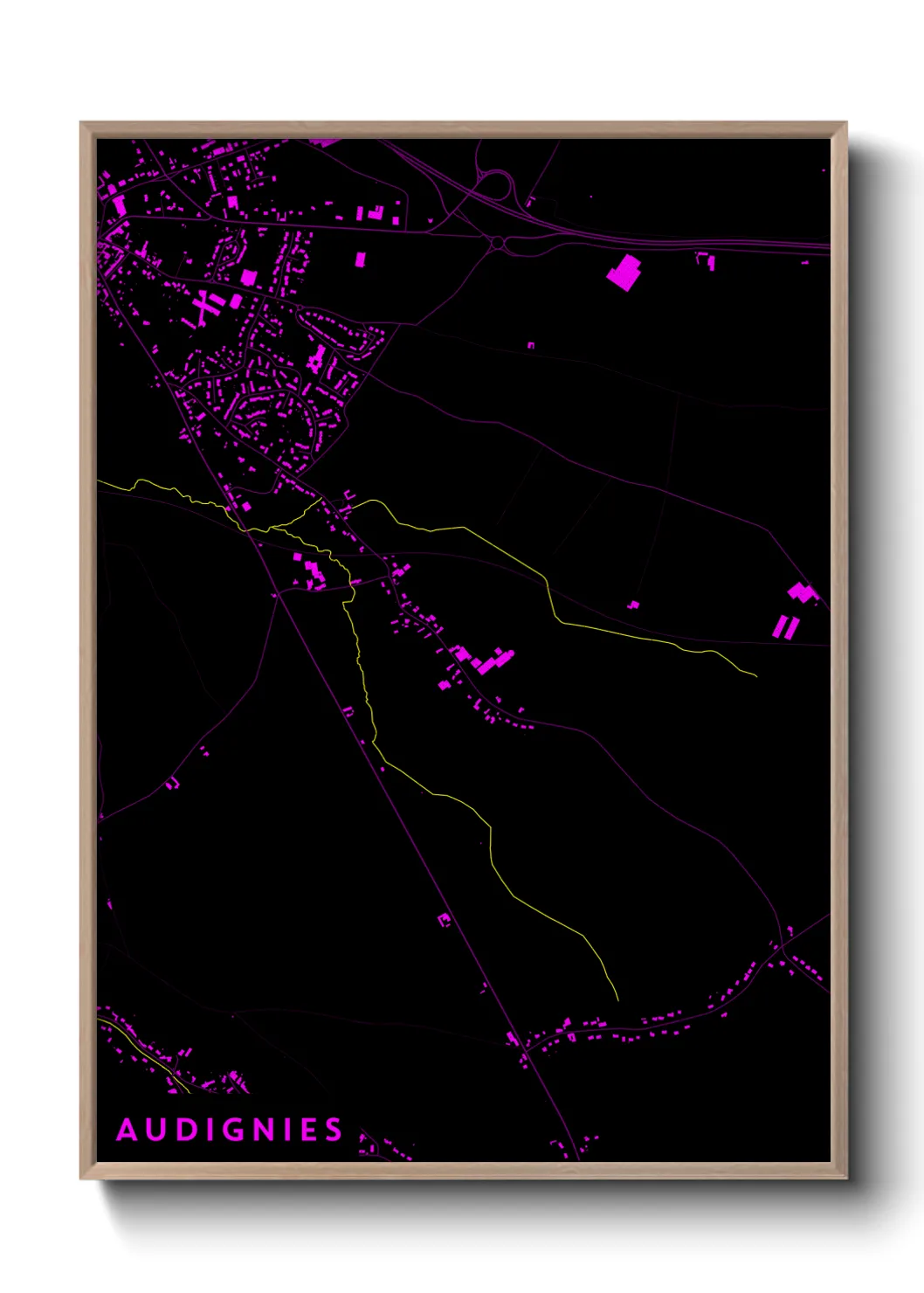 Une affiche de carte sur Audignies
