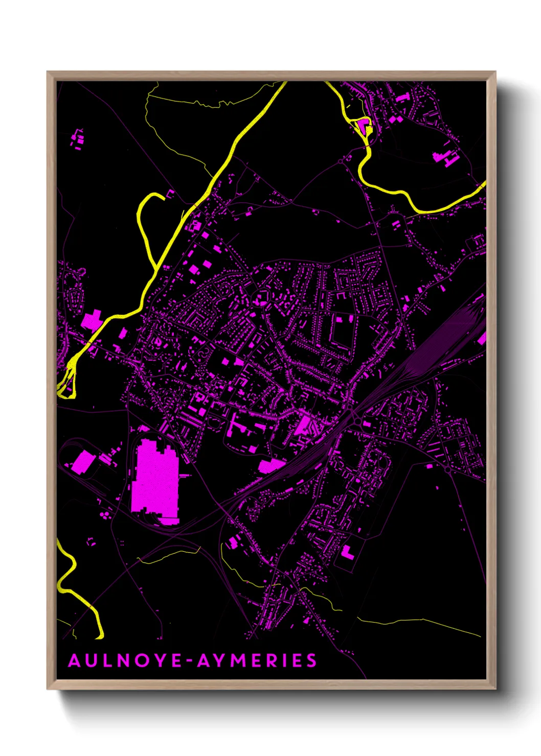 Une affiche de carte sur Aulnoye-Aymeries