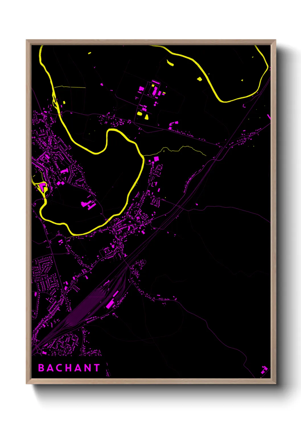 Une affiche de carte sur Bachant