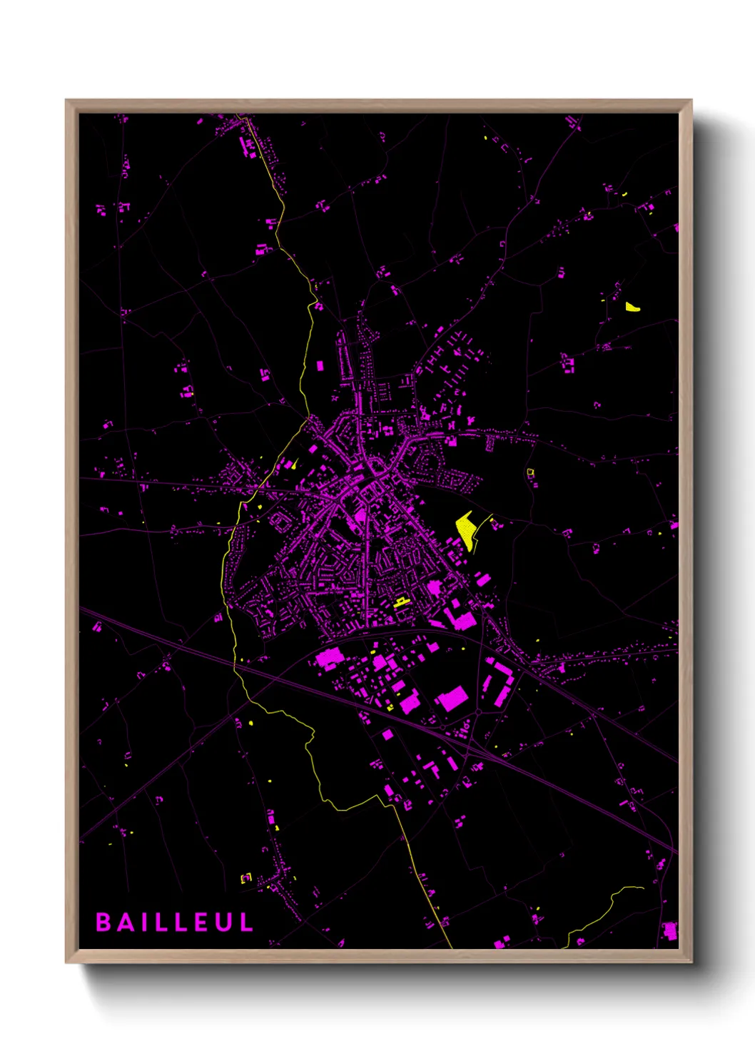 Une affiche de carte sur Bailleul