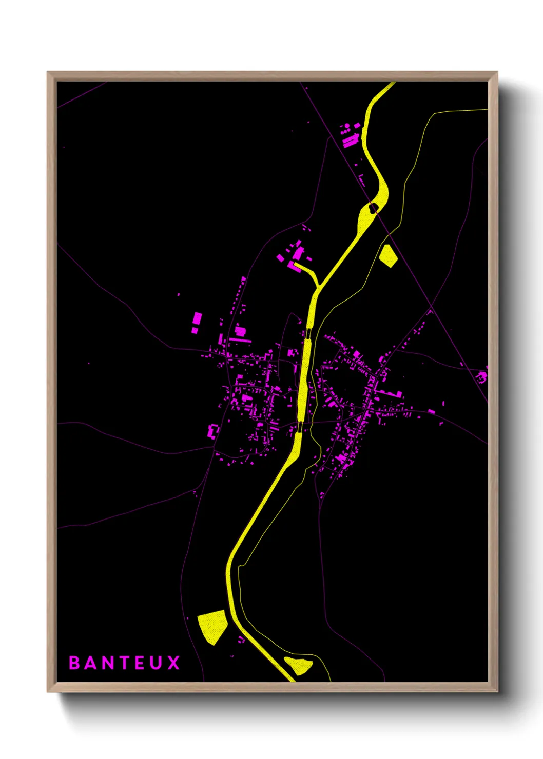 Une affiche de carte sur Banteux
