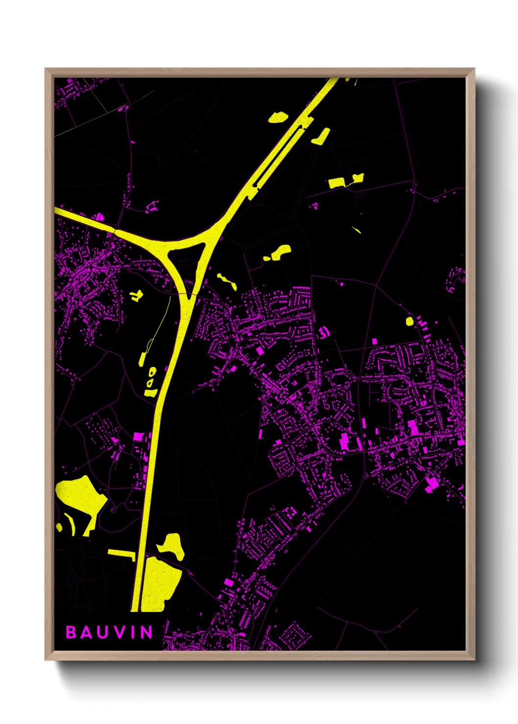 Une affiche de carte sur Bauvin