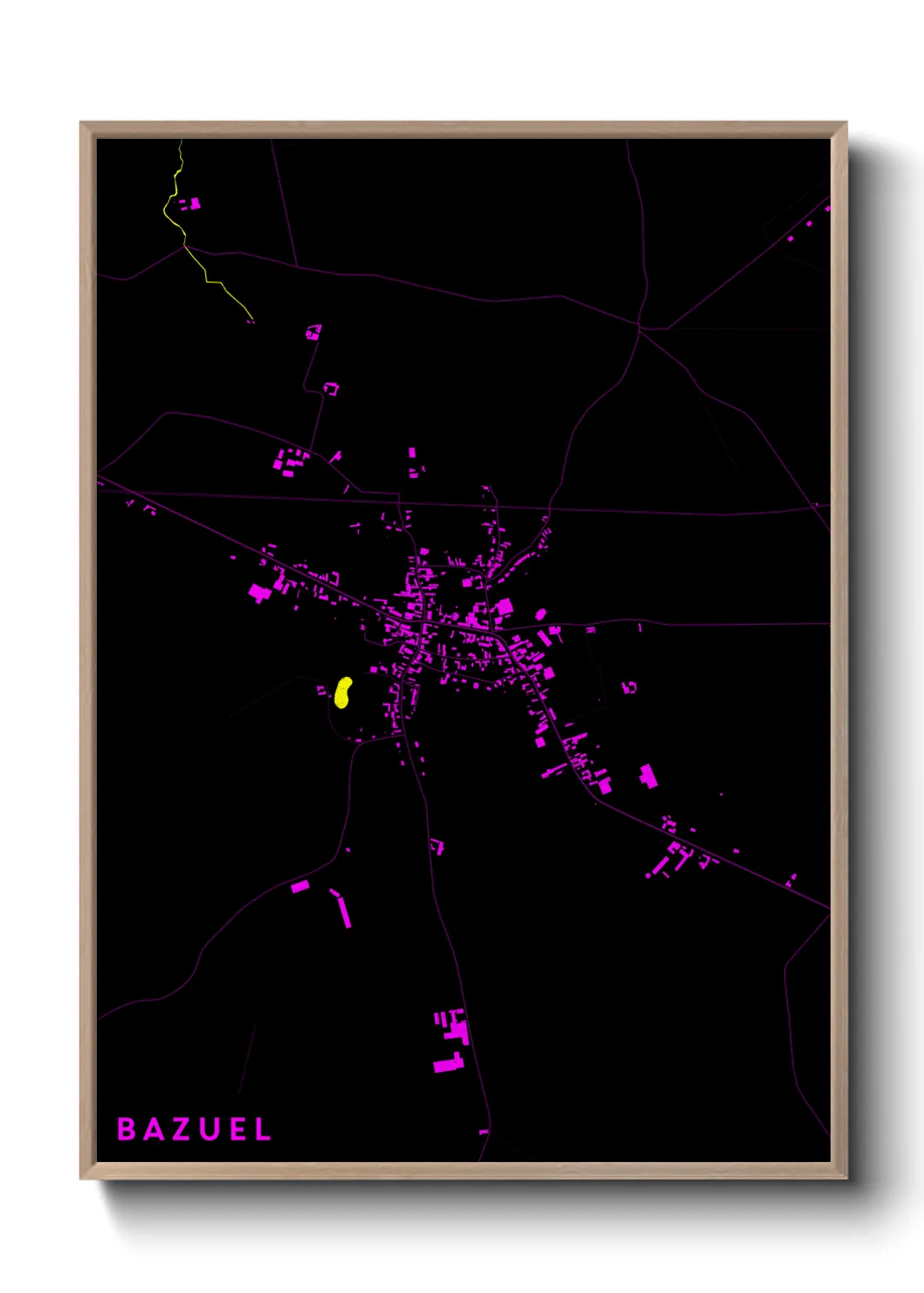 Une affiche de carte sur Bazuel