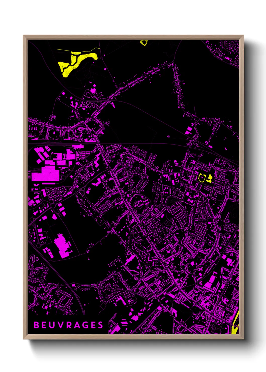 Une affiche de carte sur Beuvrages