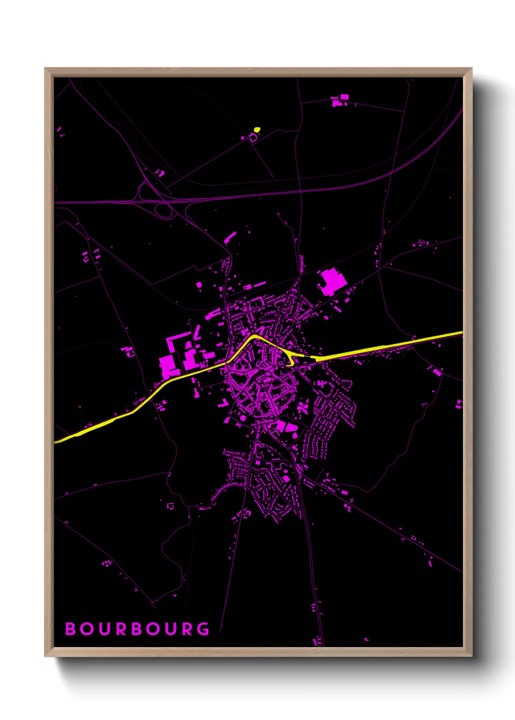 Une affiche de carte sur Bourbourg