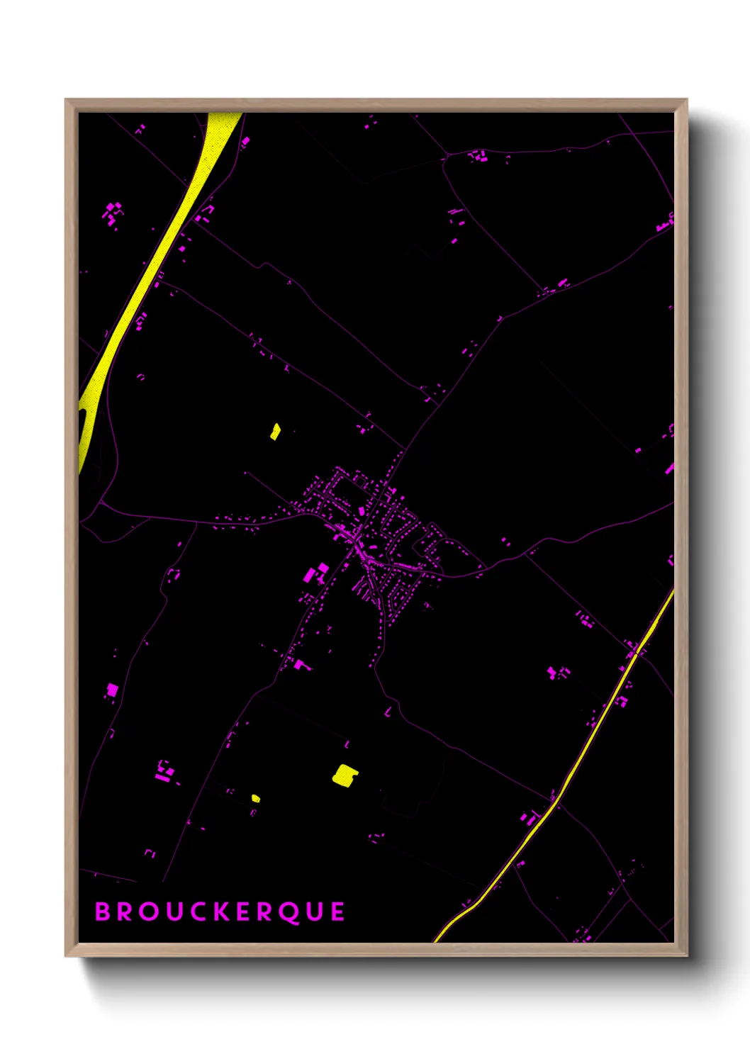 Une affiche de carte sur Brouckerque