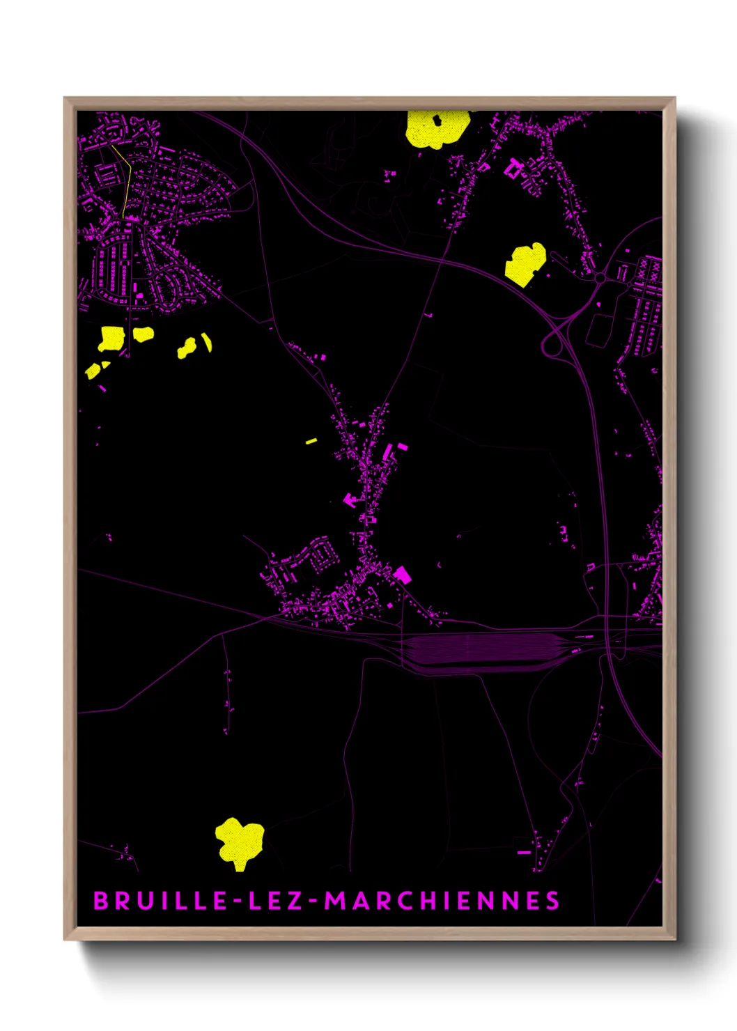 Une affiche de carte sur Bruille-lez-Marchiennes
