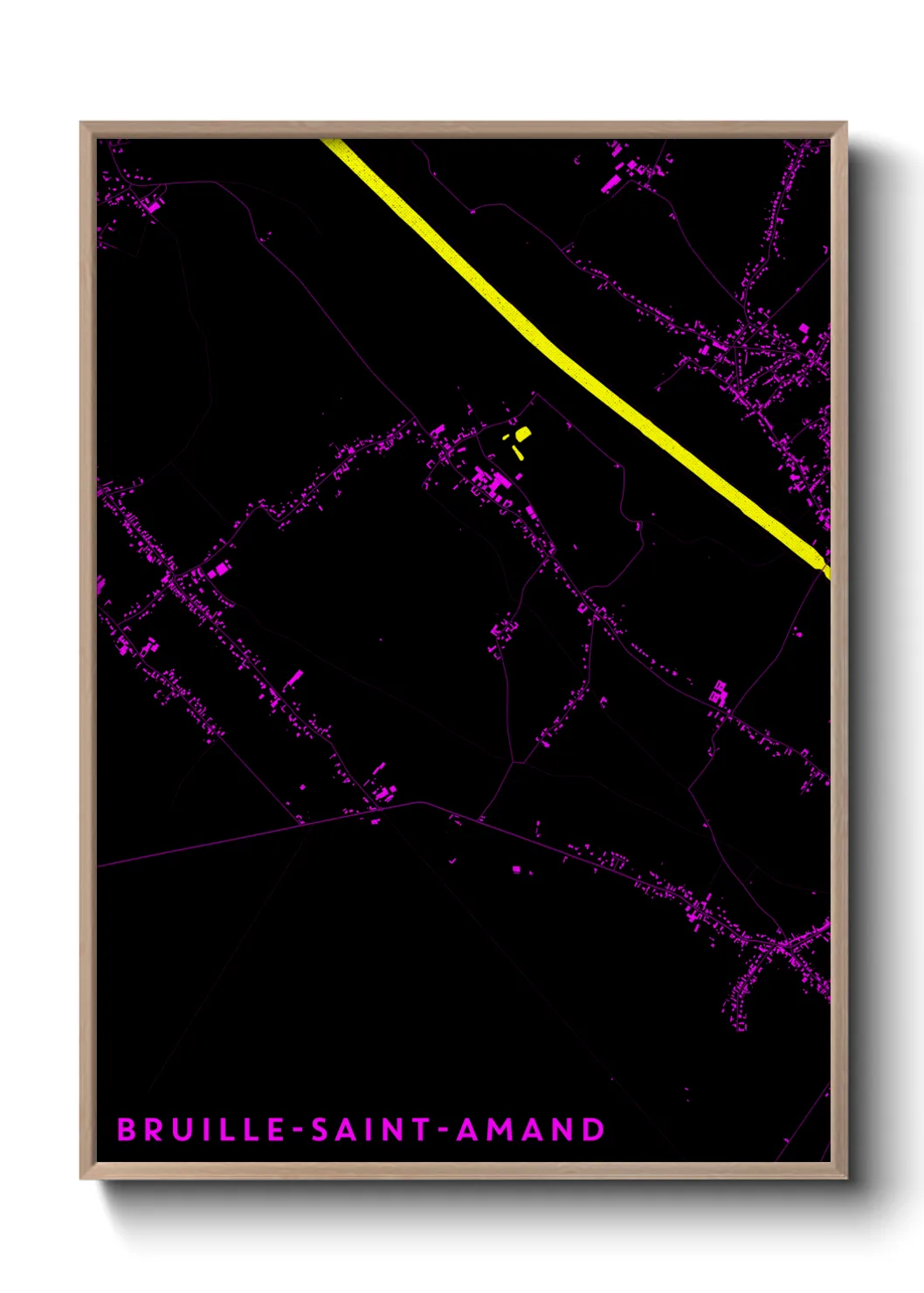 Une affiche de carte sur Bruille-Saint-Amand