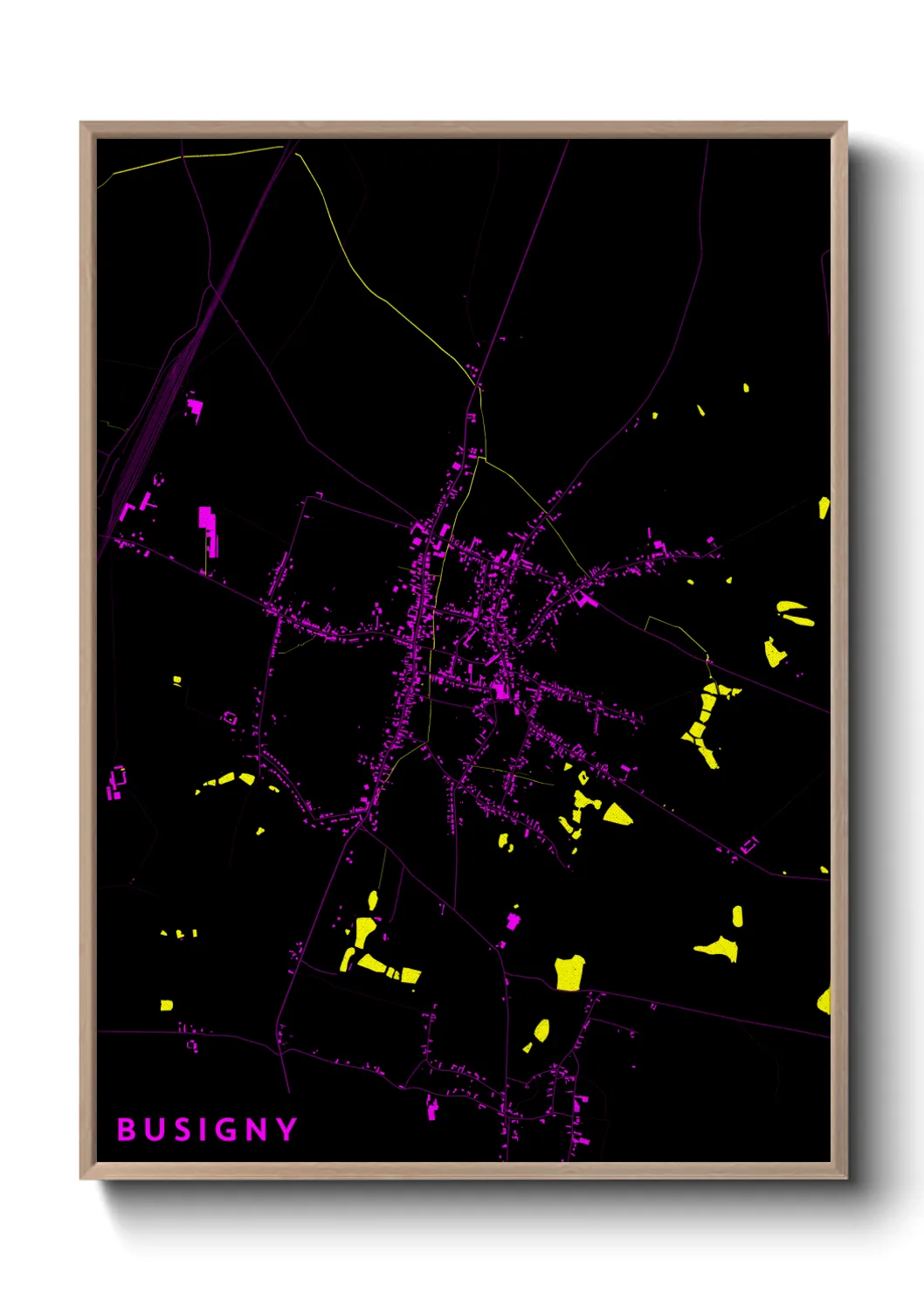 Une affiche de carte sur Busigny