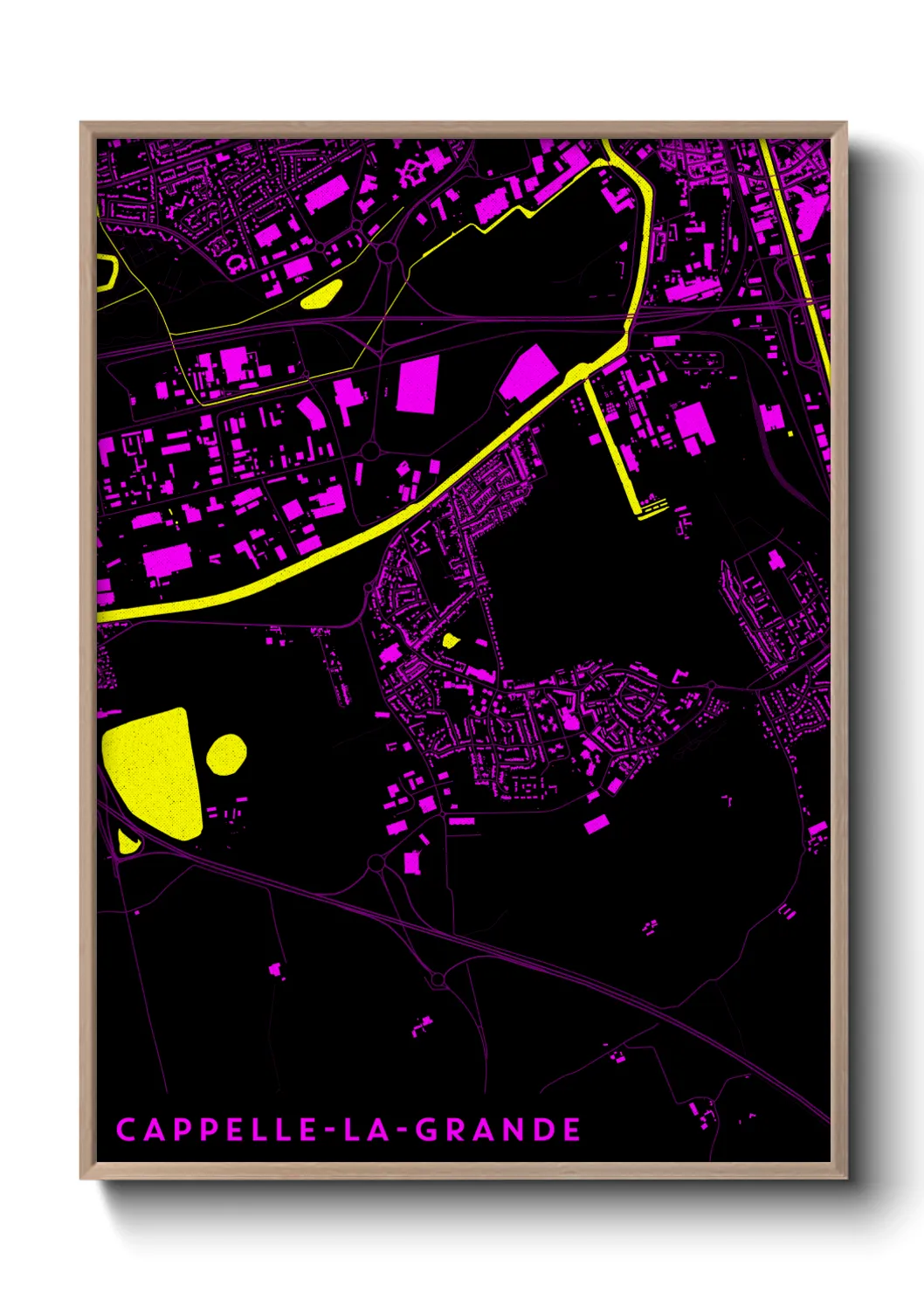 Une affiche de carte sur Cappelle-la-Grande
