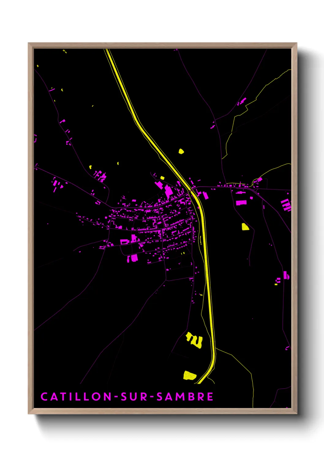 Une affiche de carte sur Catillon-sur-Sambre
