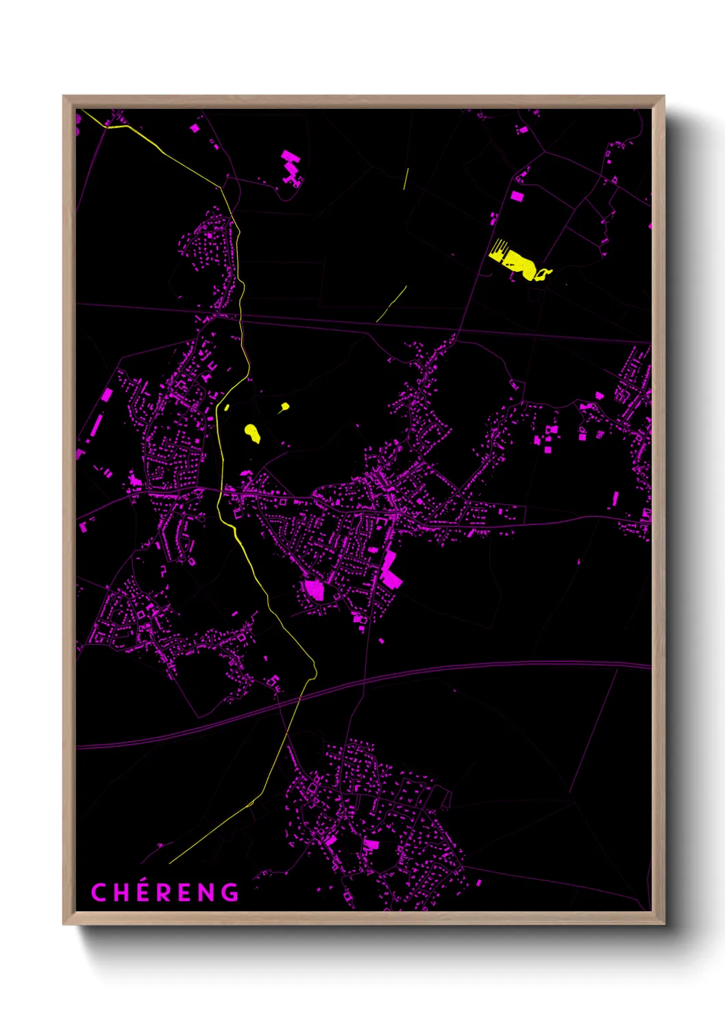 Une affiche de carte sur Chéreng