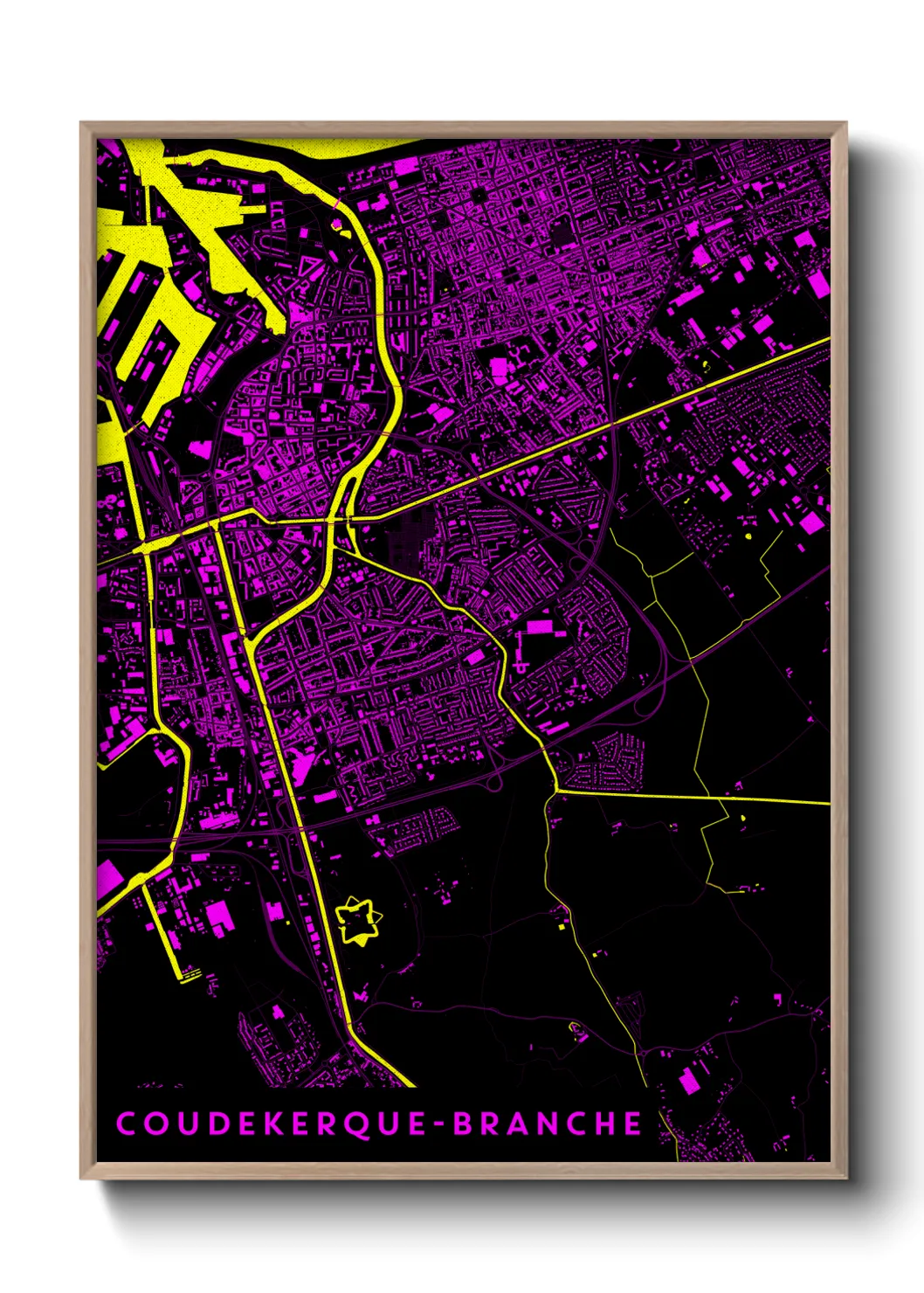 Une affiche de carte sur Coudekerque-Branche