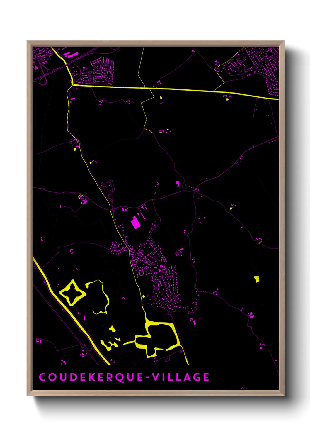 Une affiche de carte sur Coudekerque-Village