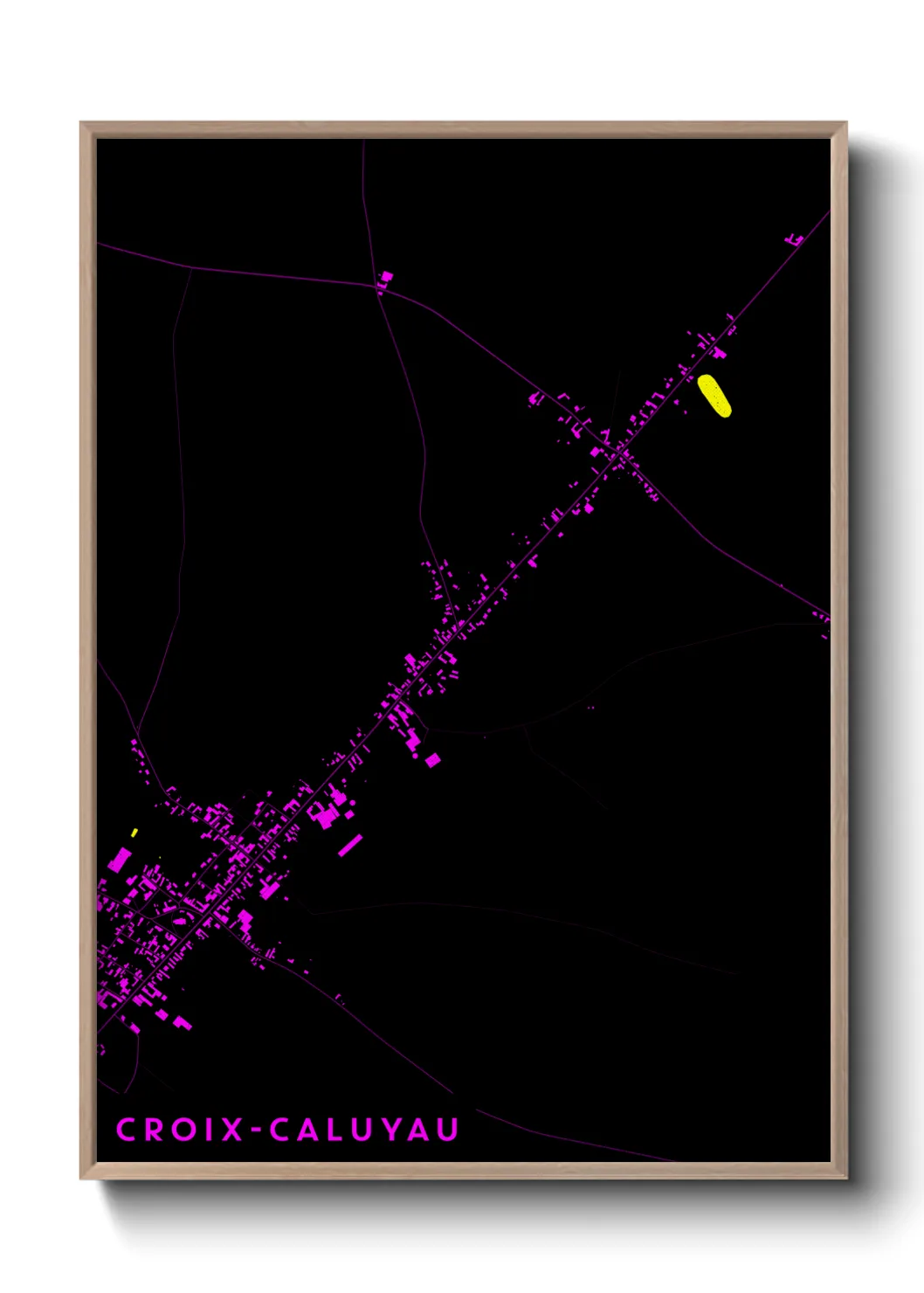 Une affiche de carte sur Croix-Caluyau