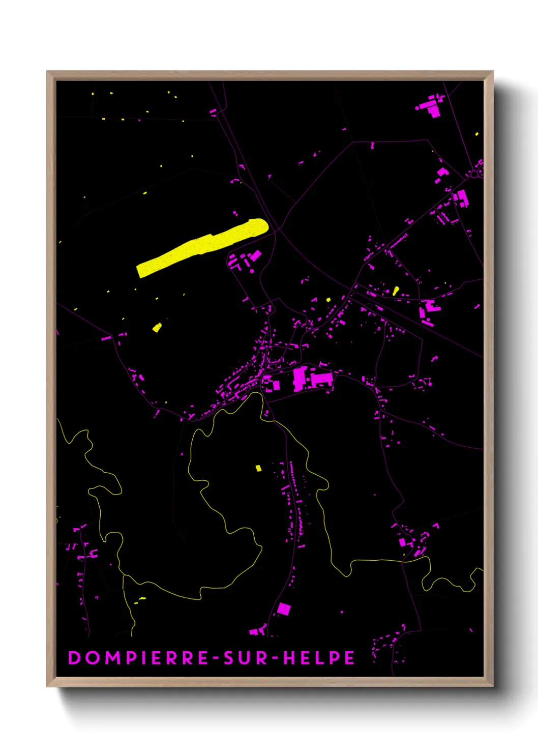 Une affiche de carte sur Dompierre-sur-Helpe