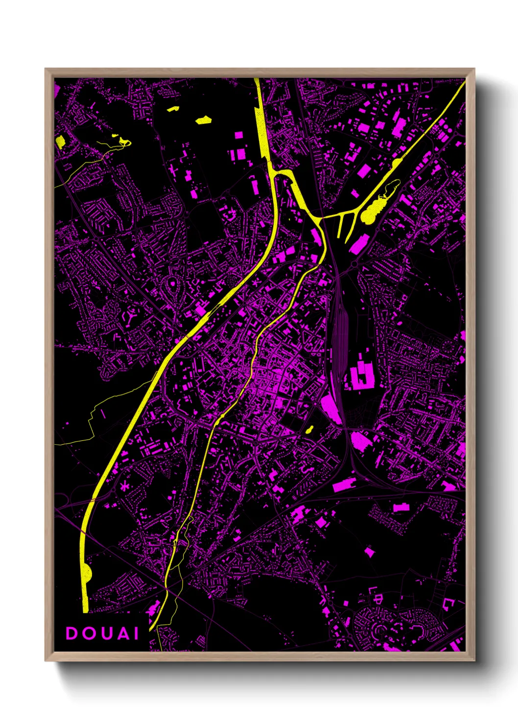 Une affiche de carte sur Douai