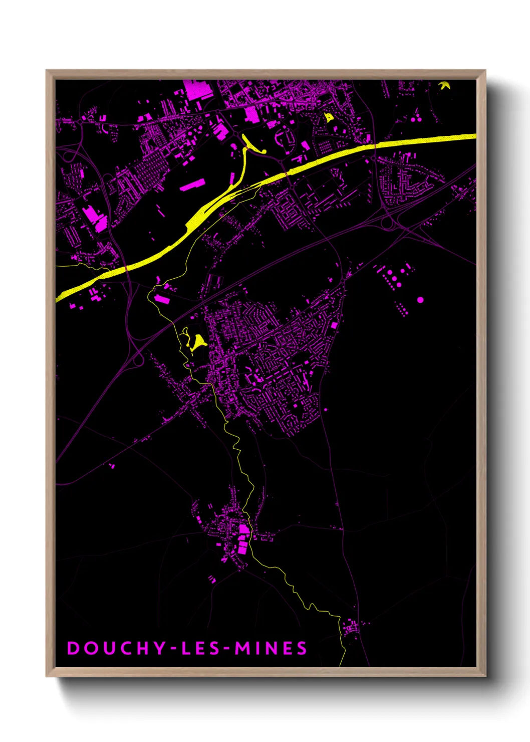 Une affiche de carte sur Douchy-les-Mines