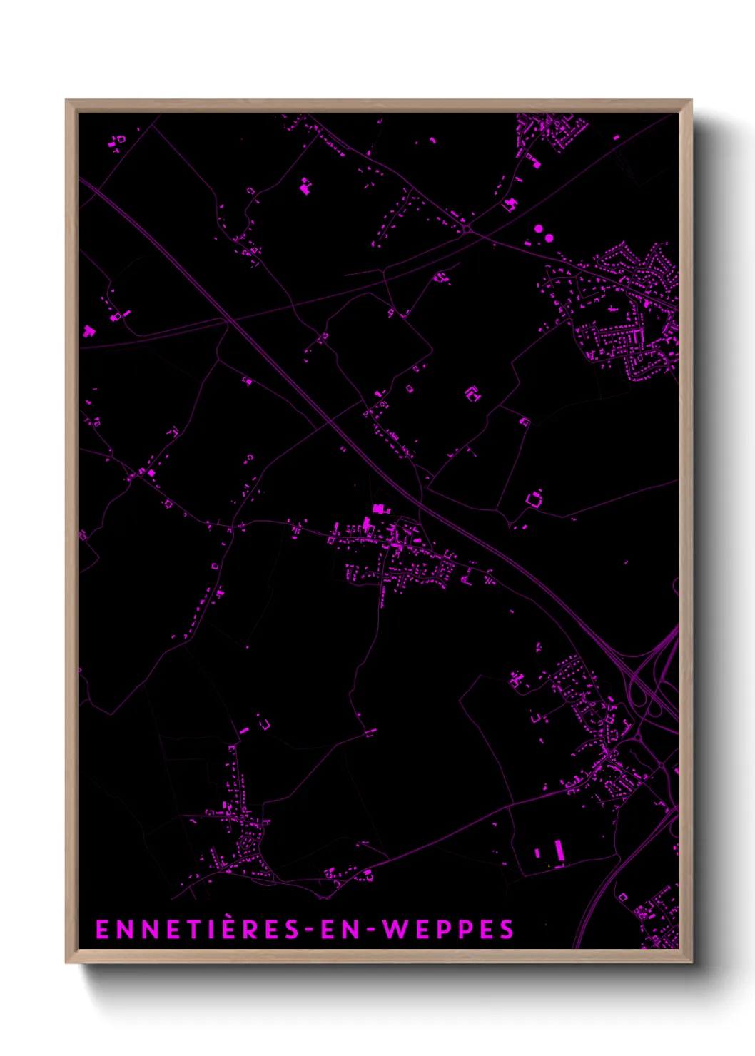 Une affiche de carte sur Ennetières-en-Weppes
