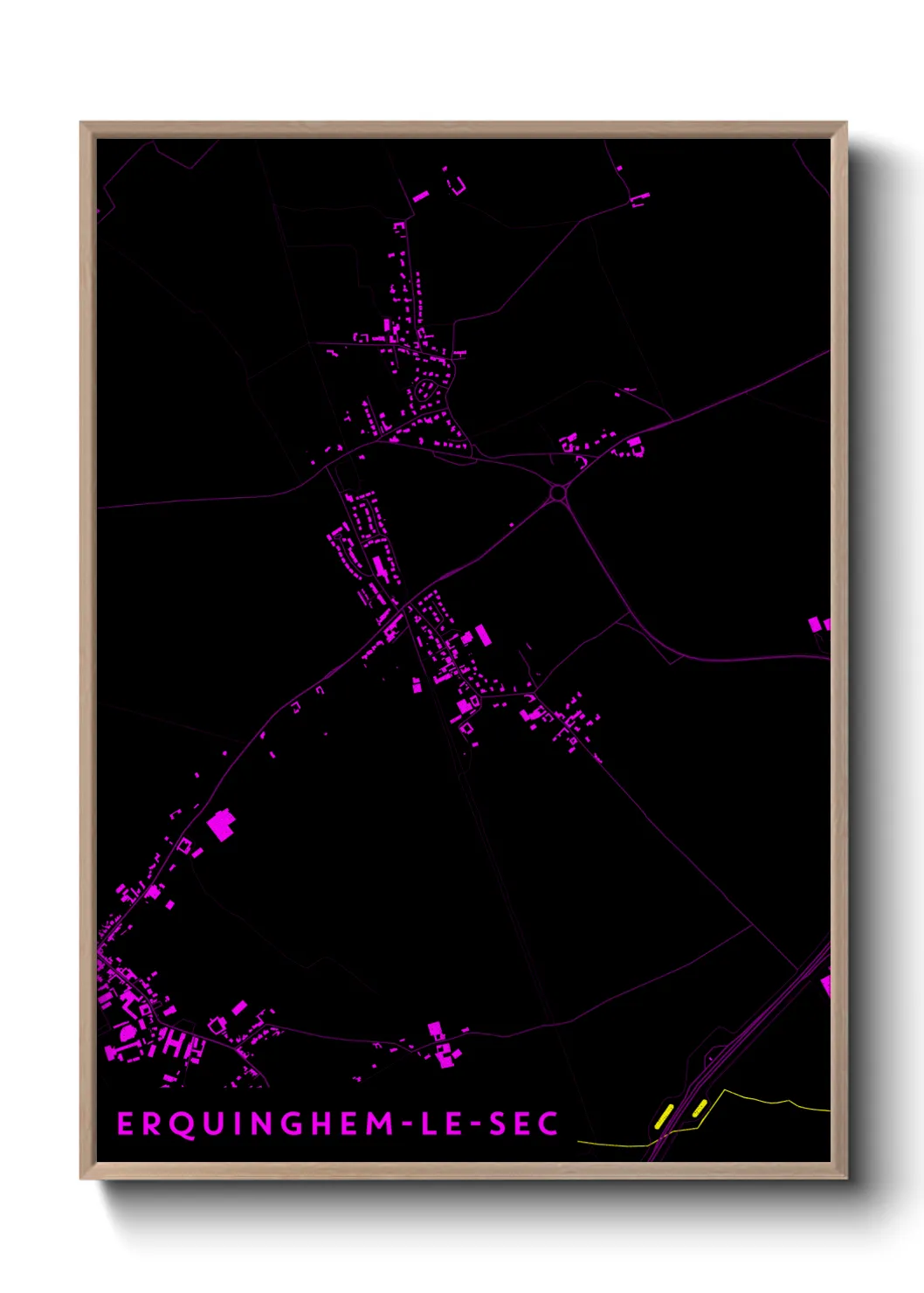 Une affiche de carte sur Erquinghem-le-Sec