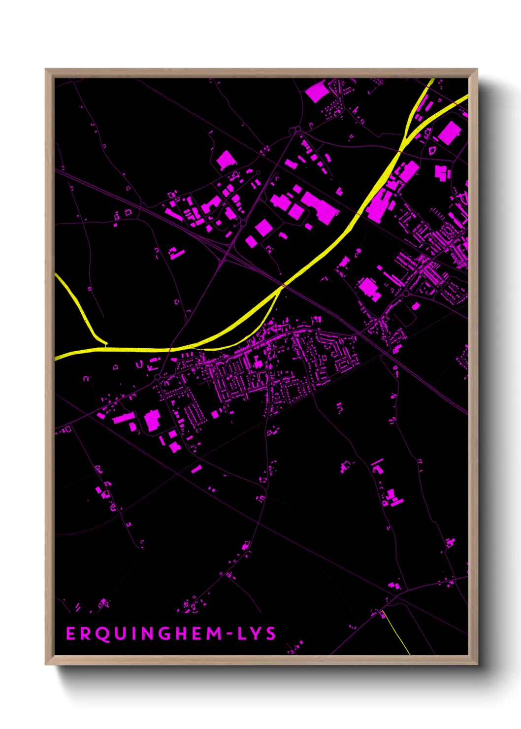 Une affiche de carte sur Erquinghem-Lys
