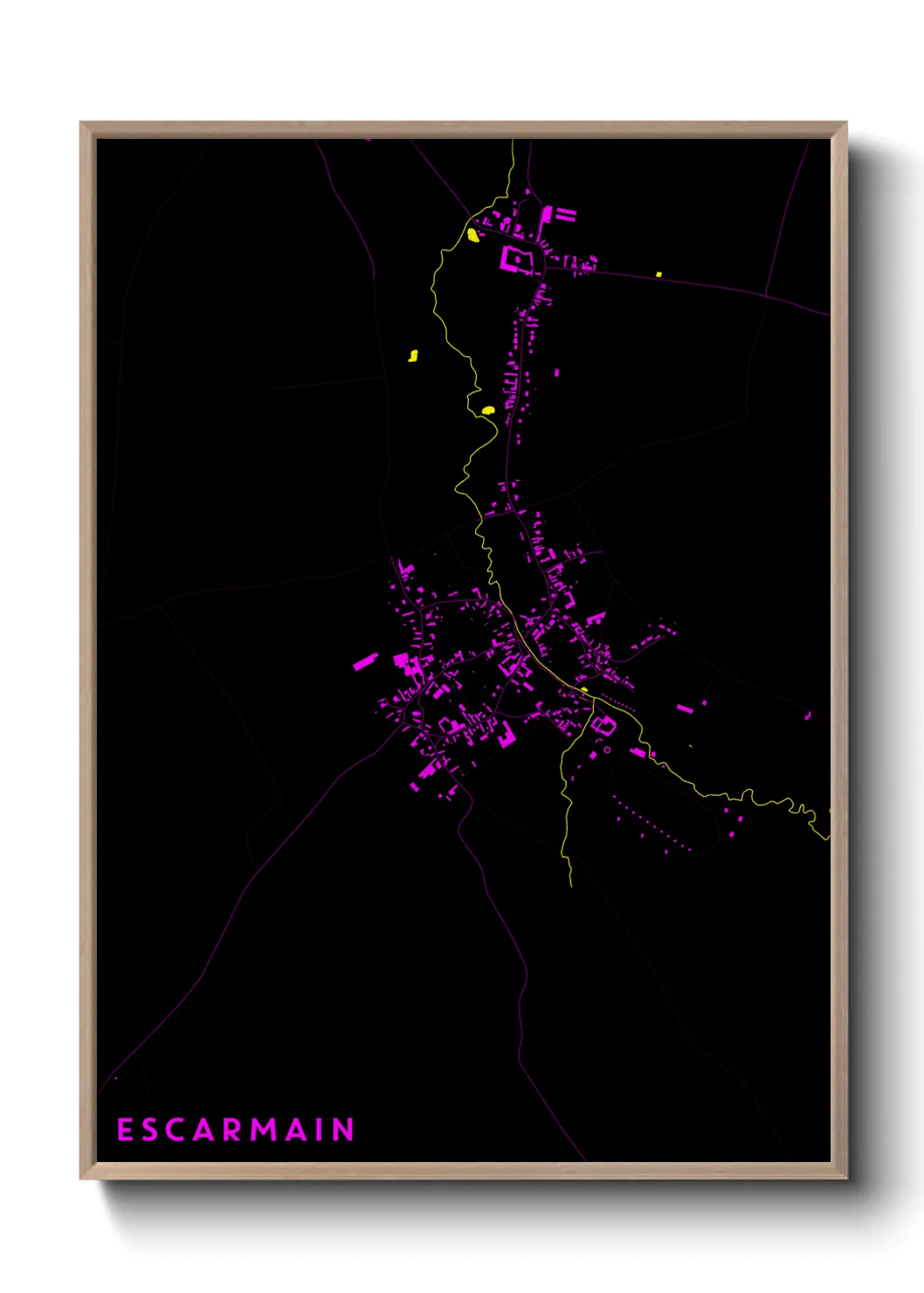 Une affiche de carte sur Escarmain