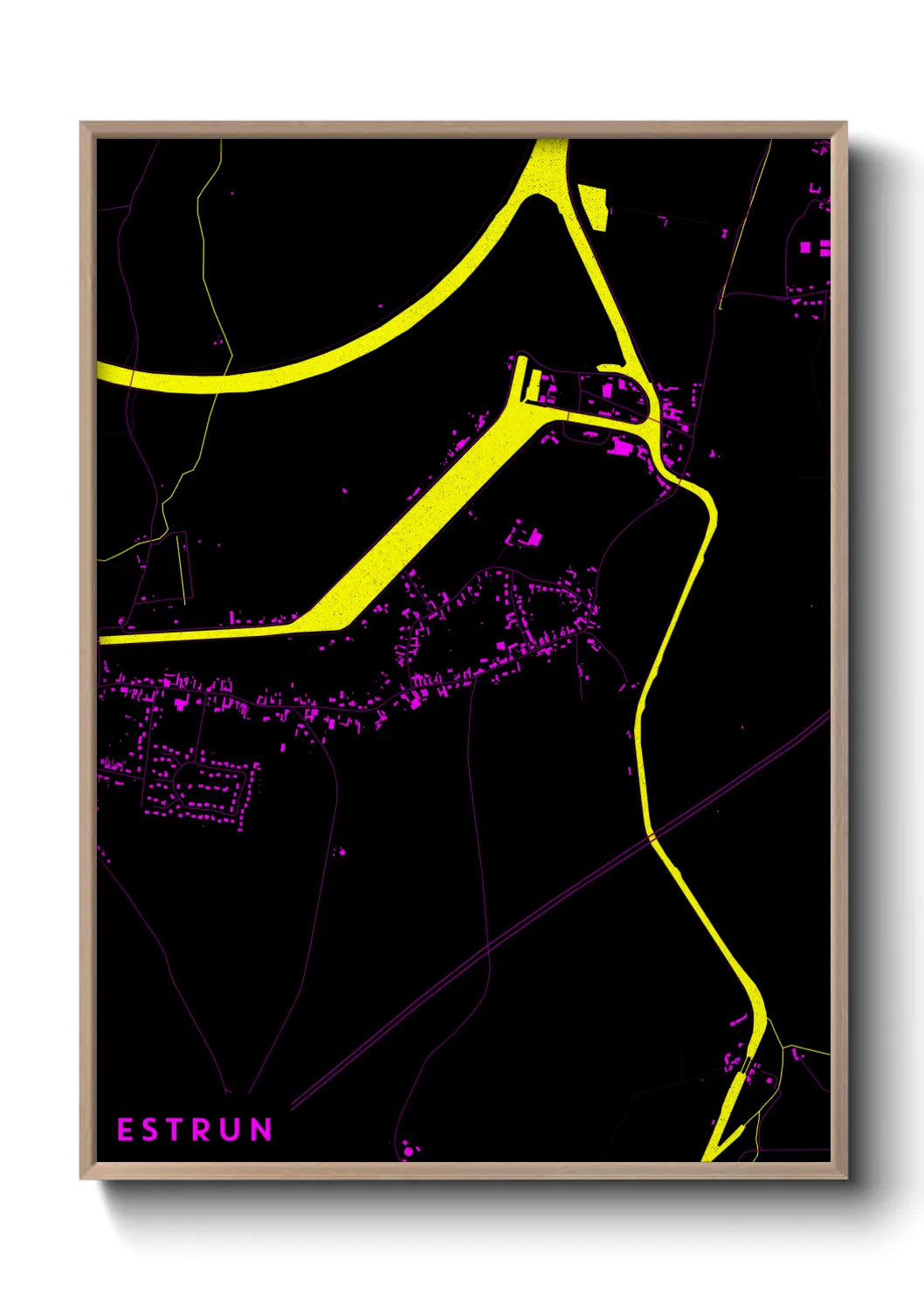 Une affiche de carte sur Estrun