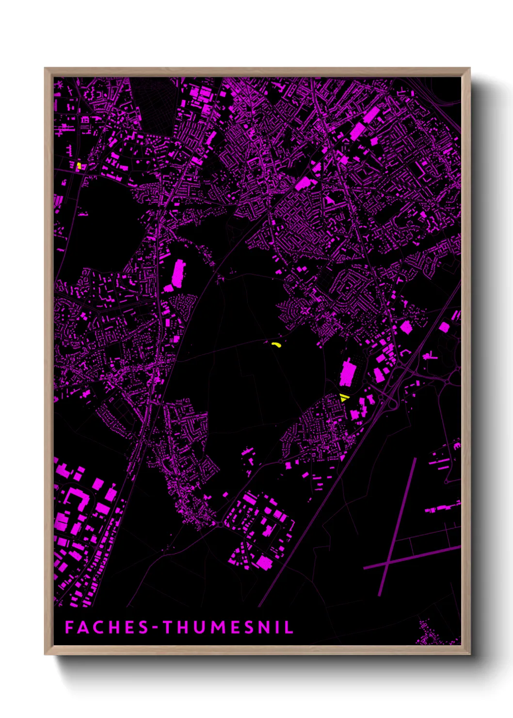 Une affiche de carte sur Faches-Thumesnil