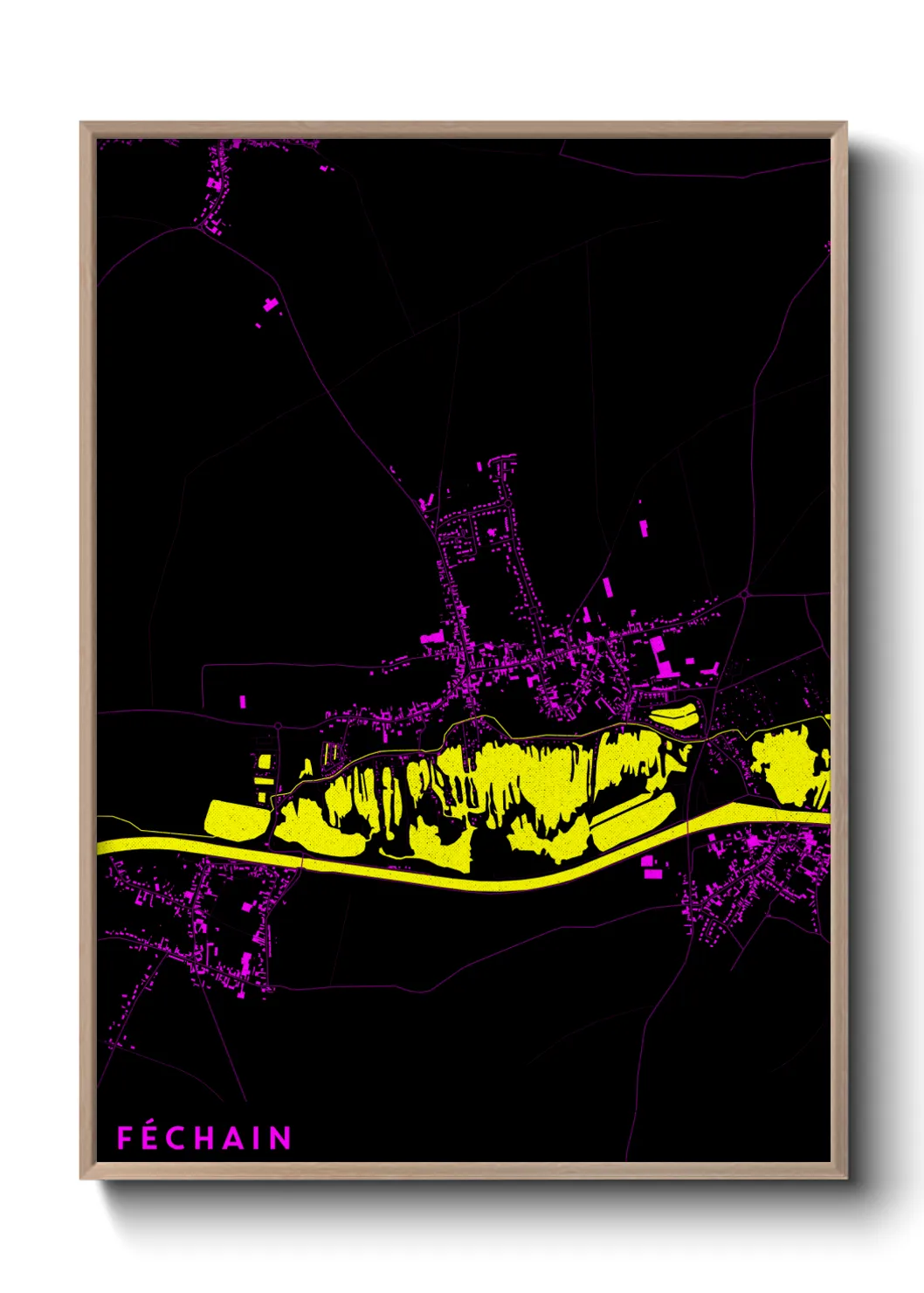 Une affiche de carte sur Féchain