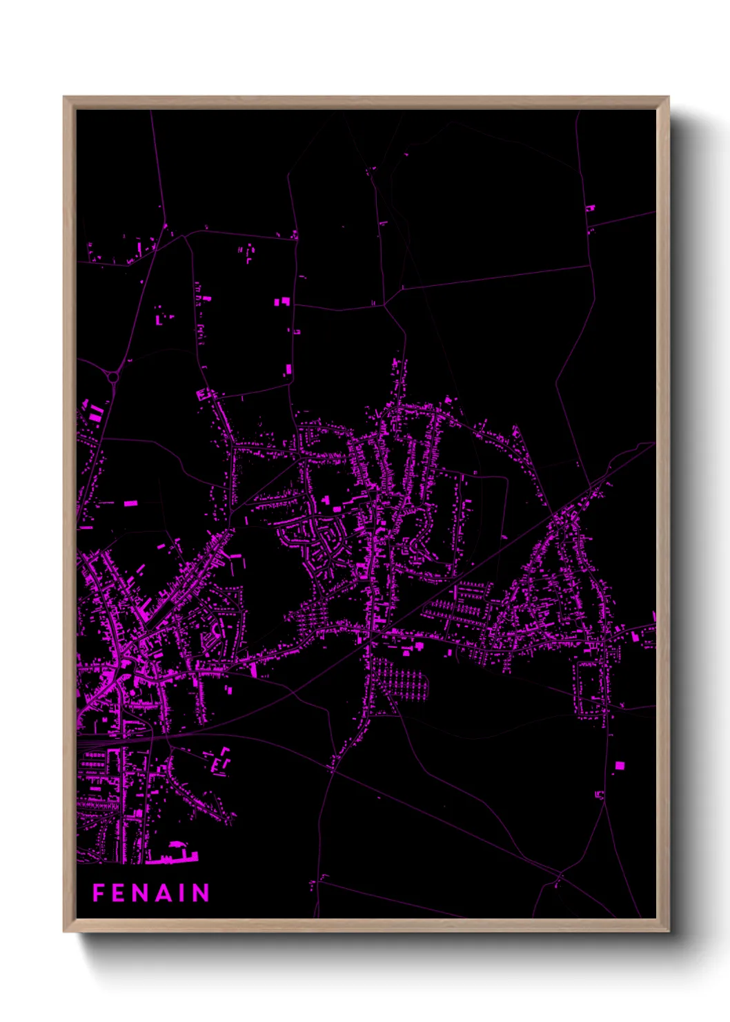 Une affiche de carte sur Fenain