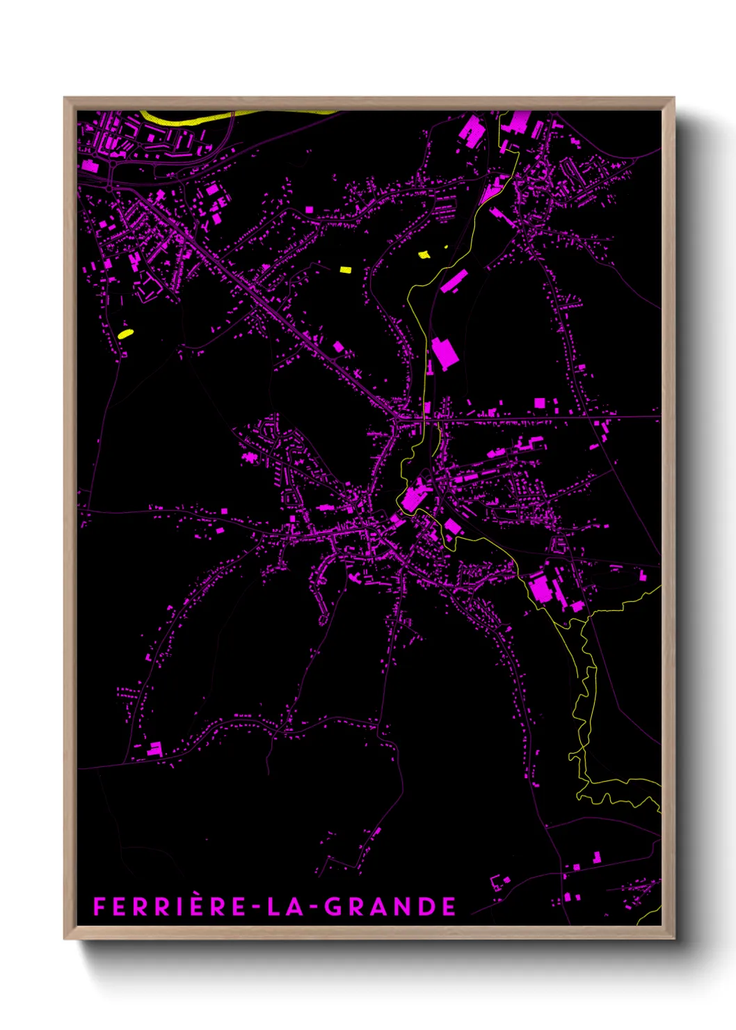 Une affiche de carte sur Ferrière-la-Grande