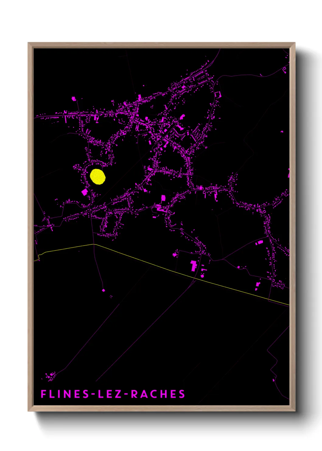 Une affiche de carte sur Flines-lez-Raches
