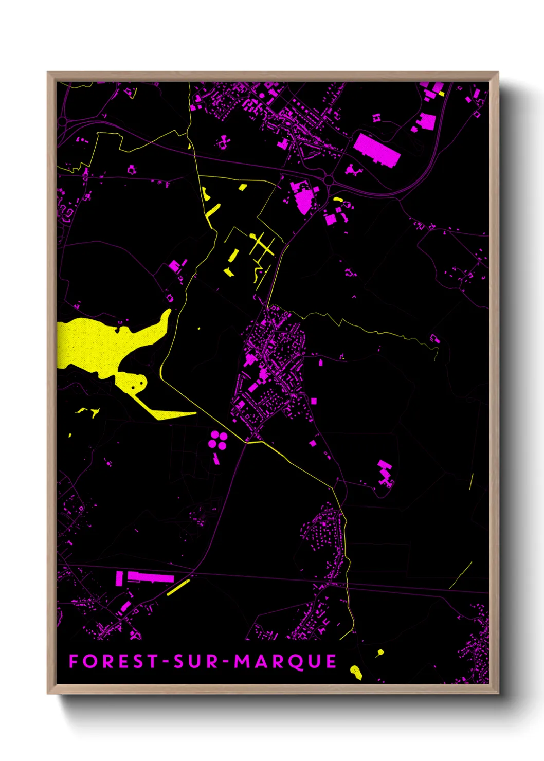 Une affiche de carte sur Forest-sur-Marque