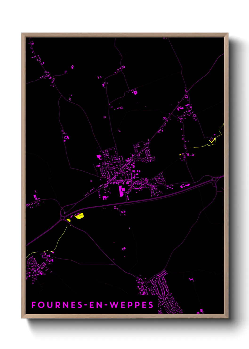 Une affiche de carte sur Fournes-en-Weppes