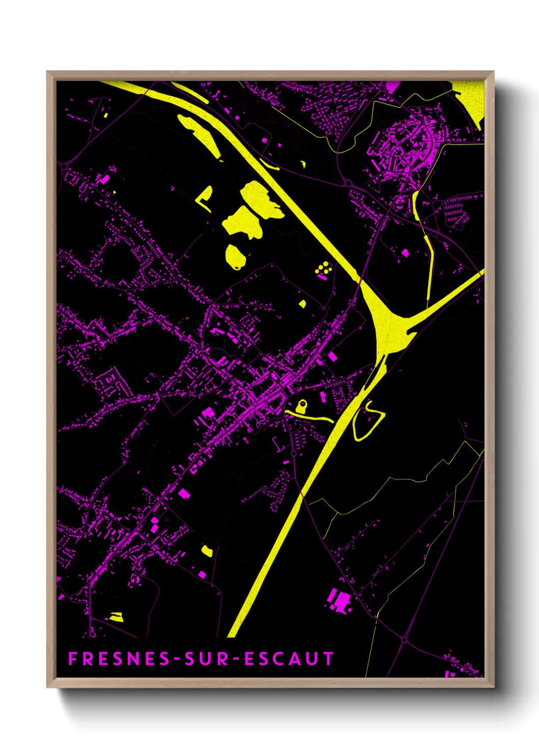 Une affiche de carte sur Fresnes-sur-Escaut