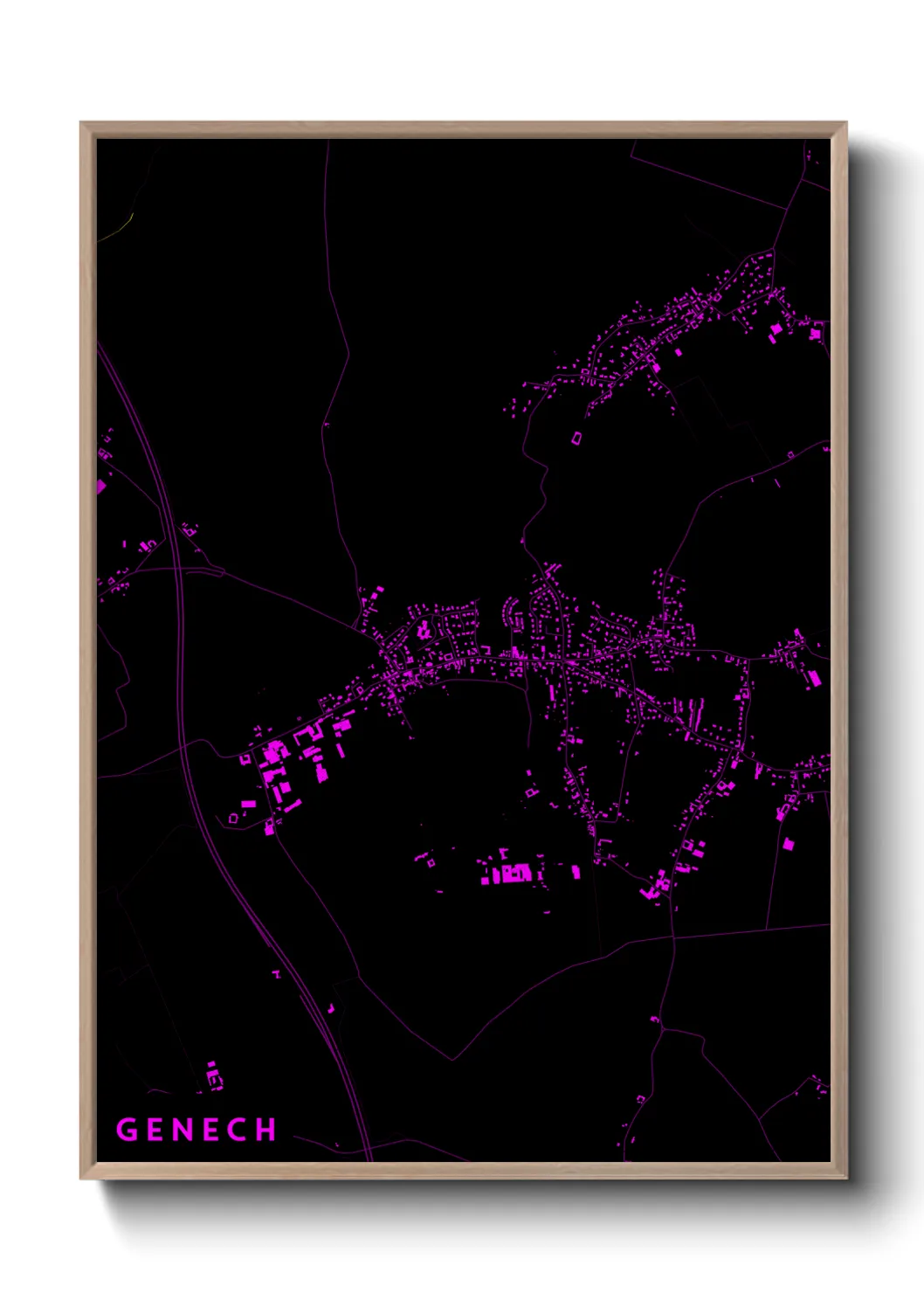 Une affiche de carte sur Genech