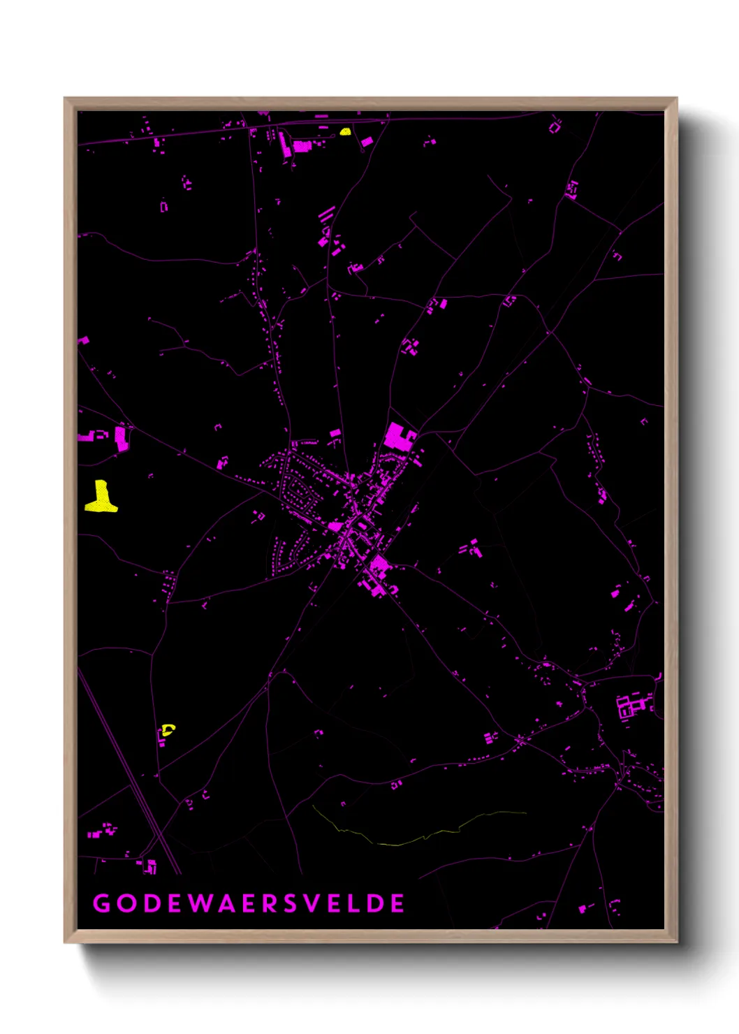 Une affiche de carte sur Godewaersvelde