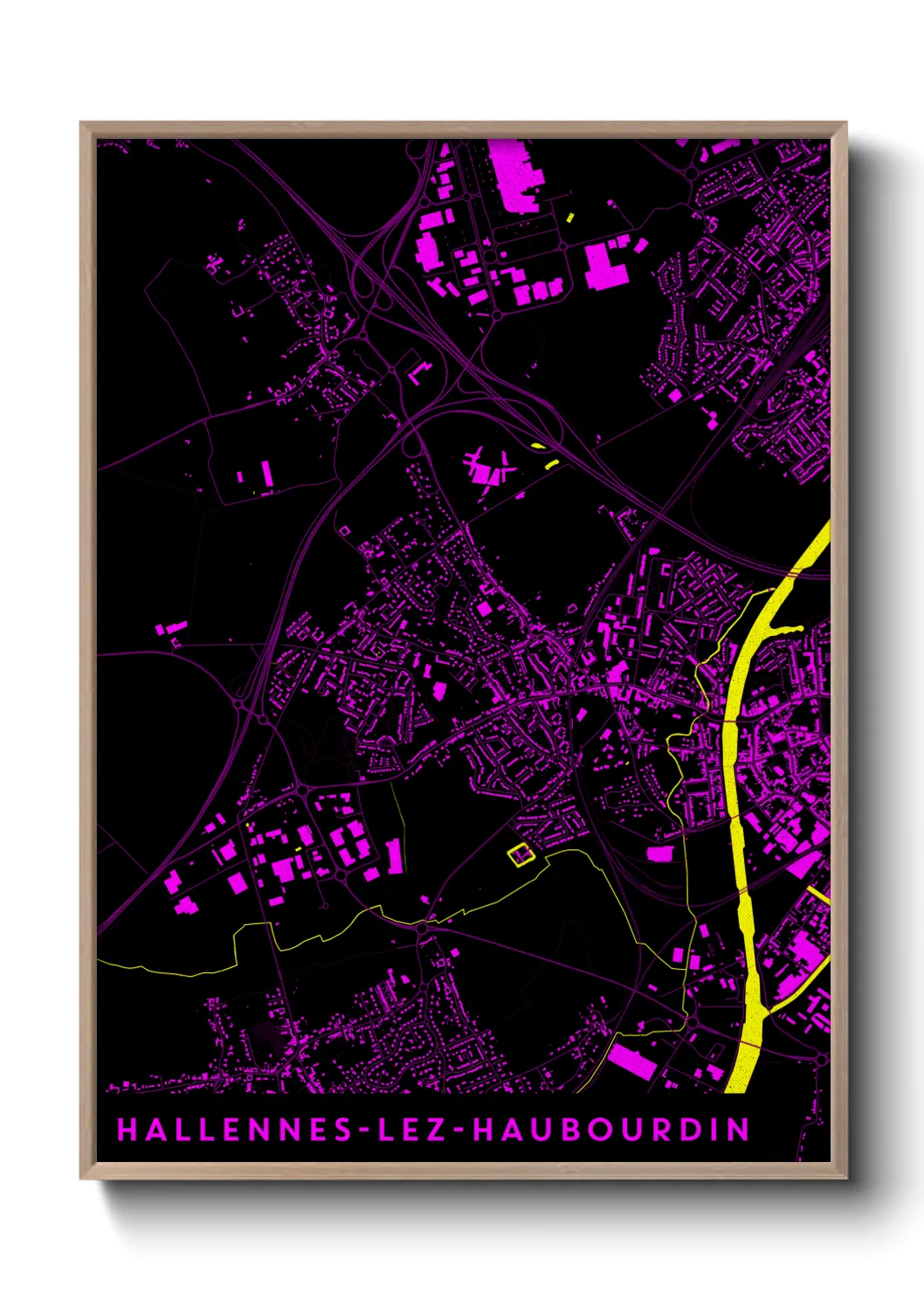 Une affiche de carte sur Hallennes-lez-Haubourdin
