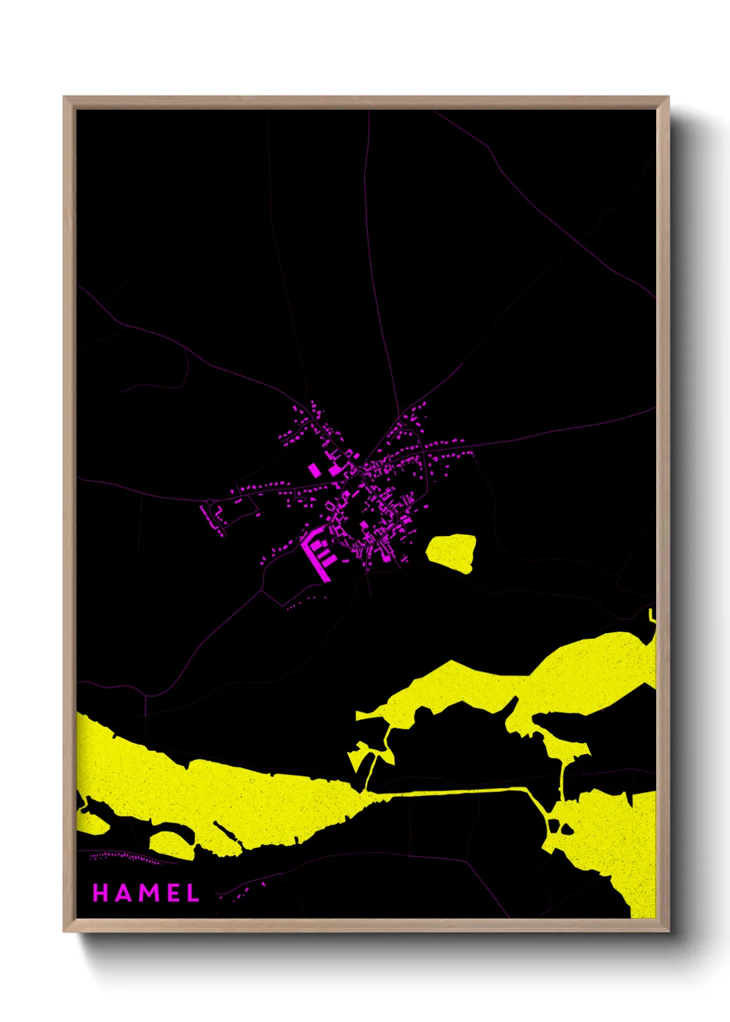 Une affiche de carte sur Hamel