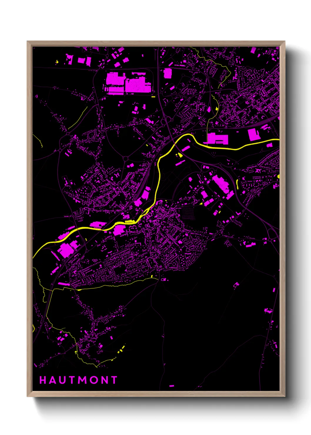 Une affiche de carte sur Hautmont