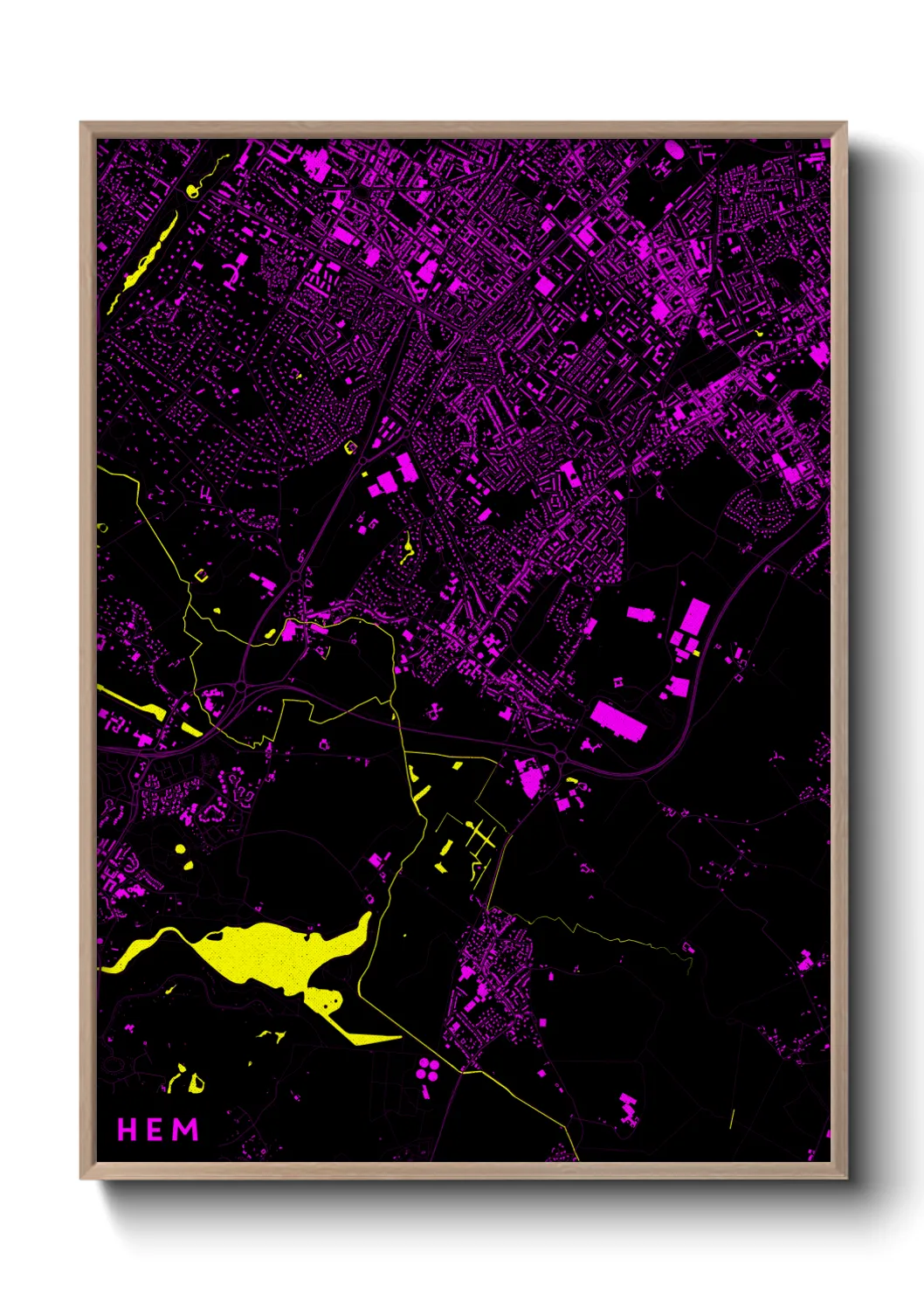 Une affiche de carte sur Hem