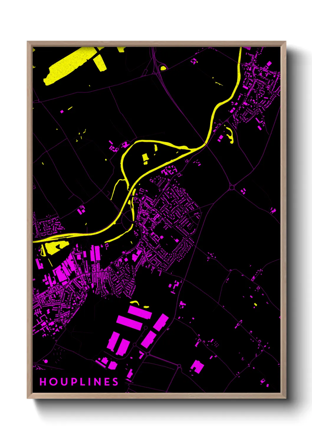 Une affiche de carte sur Houplines