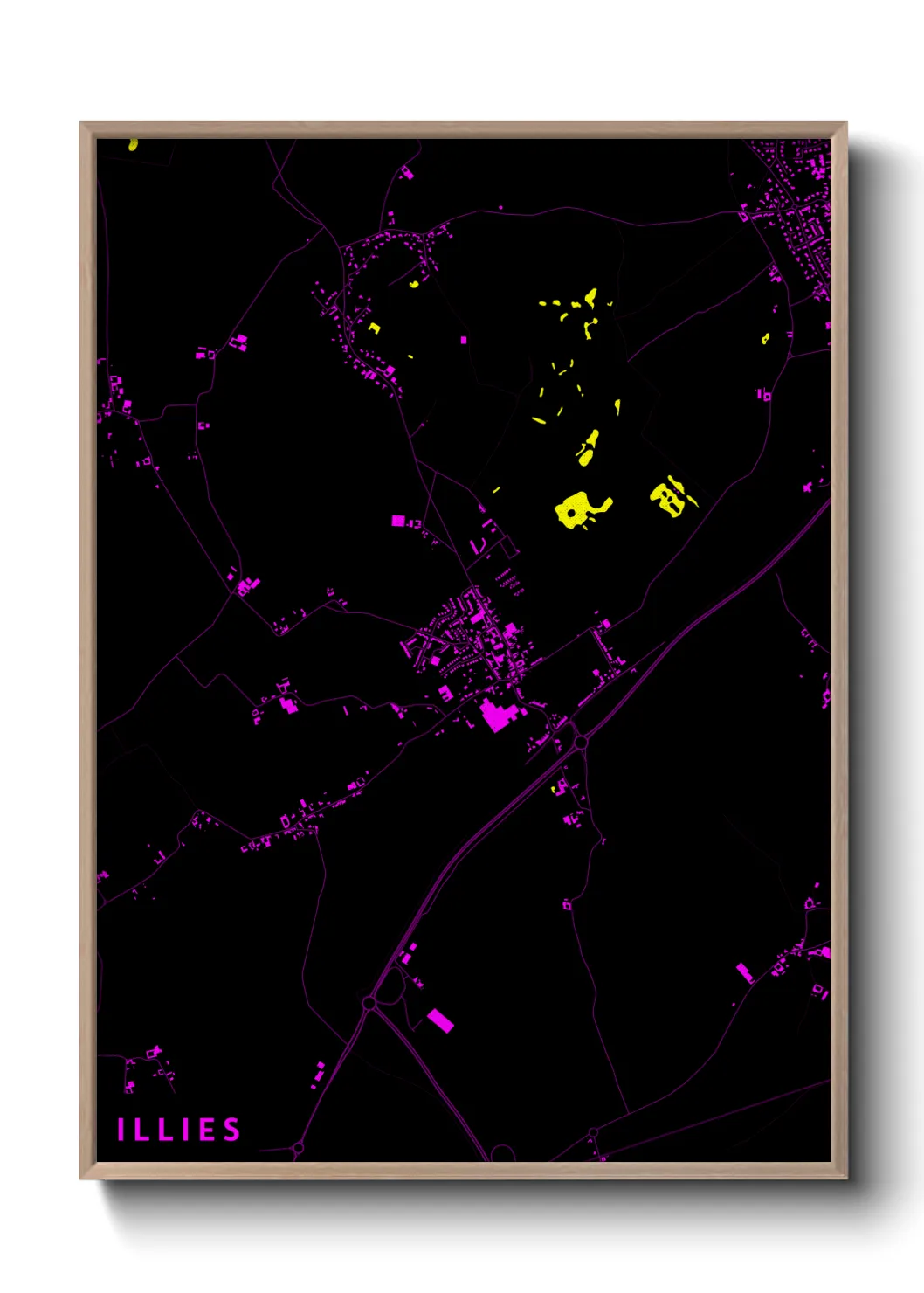 Une affiche de carte sur Illies