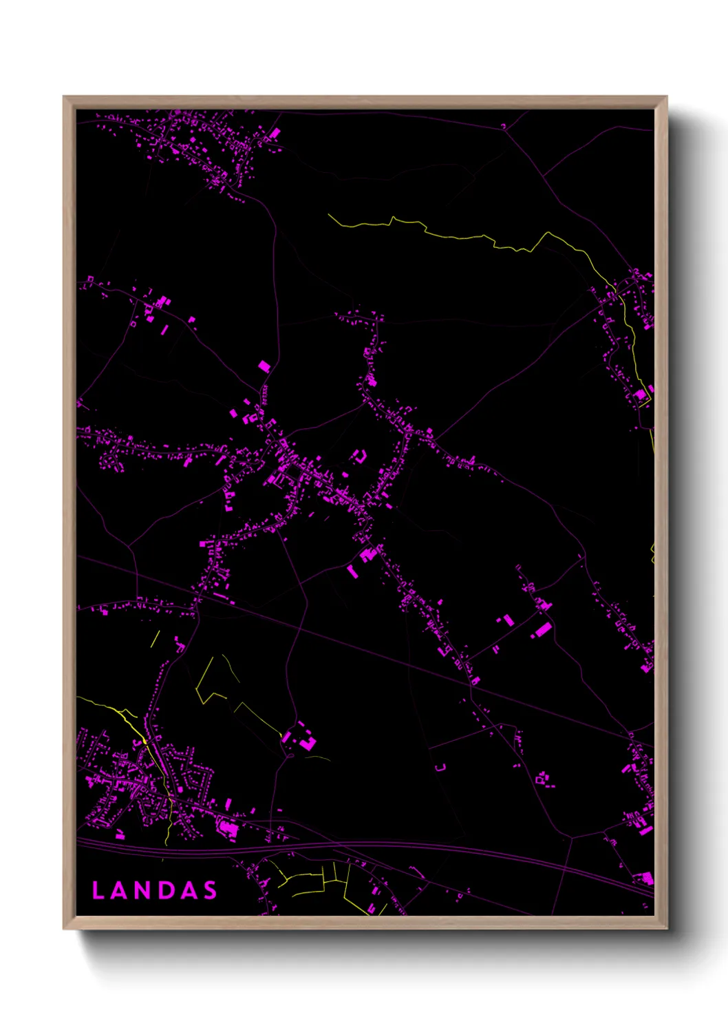 Une affiche de carte sur Landas
