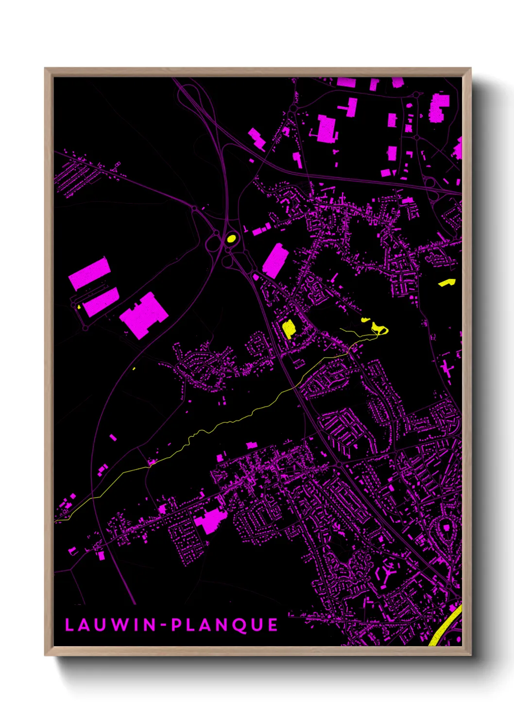 Une affiche de carte sur Lauwin-Planque