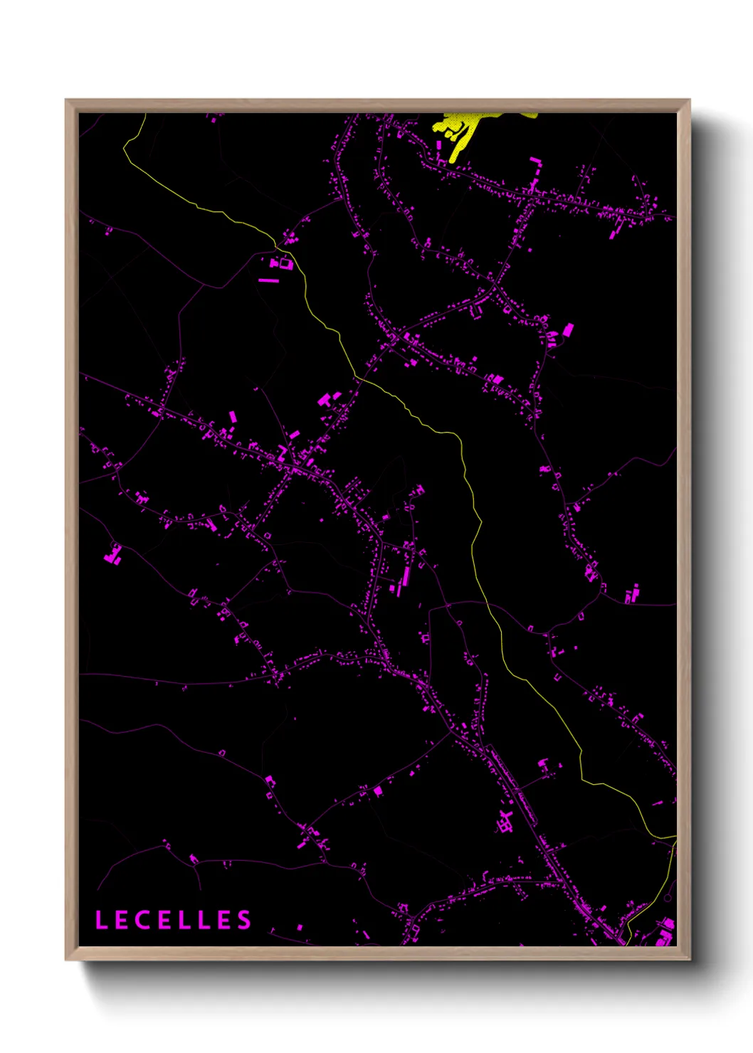 Une affiche de carte sur Lecelles