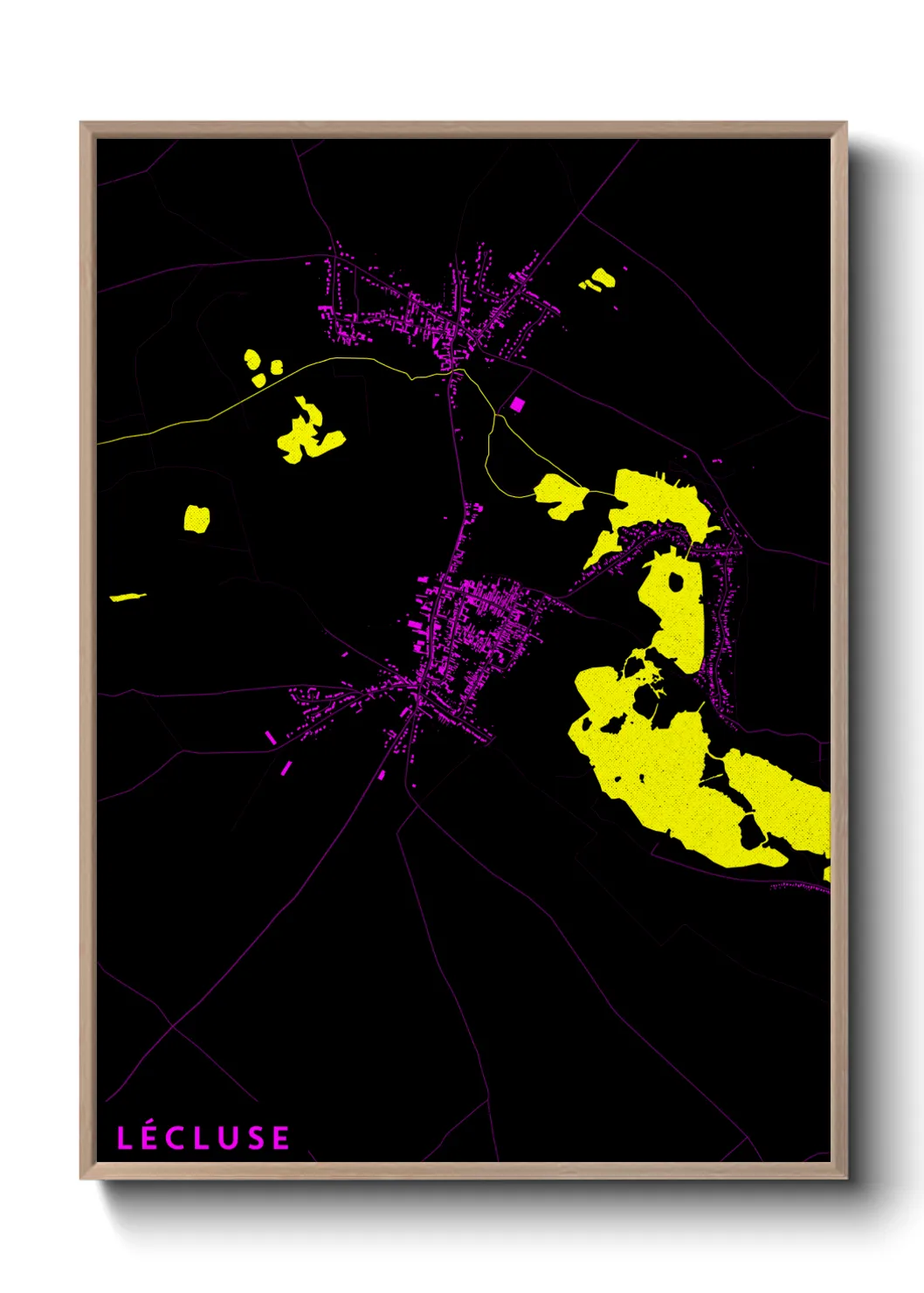 Une affiche de carte sur Lécluse
