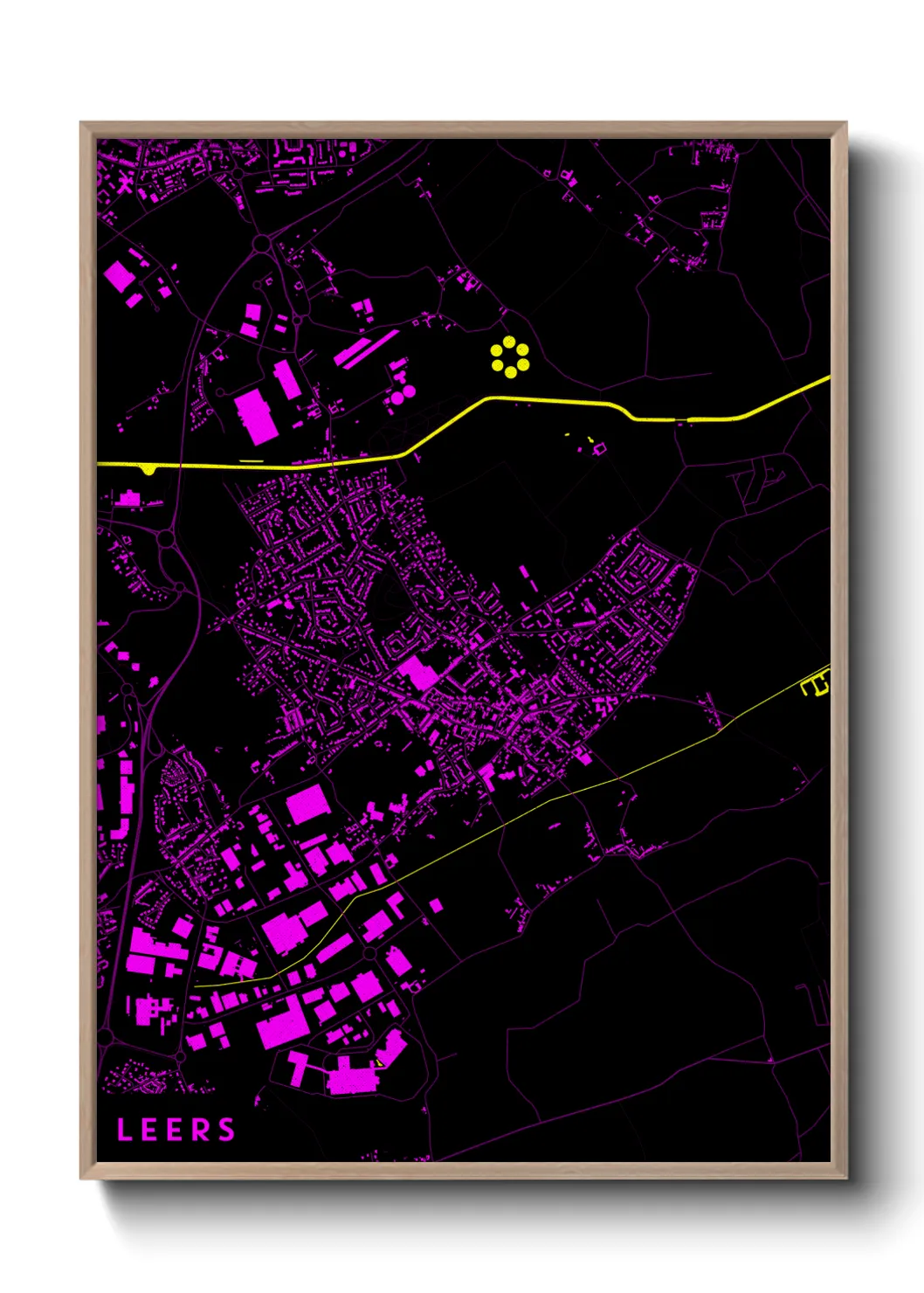 Une affiche de carte sur Leers