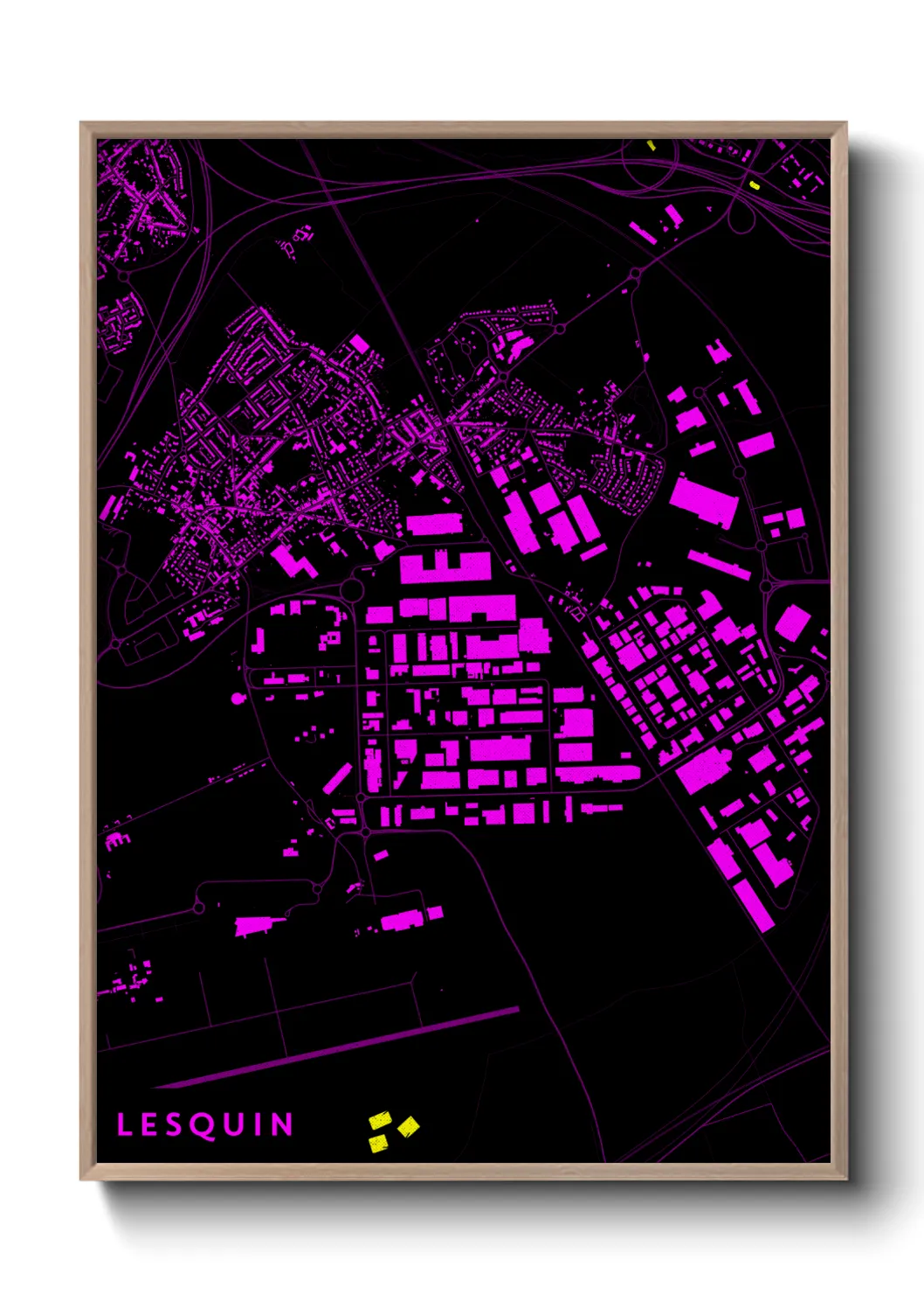 Une affiche de carte sur Lesquin